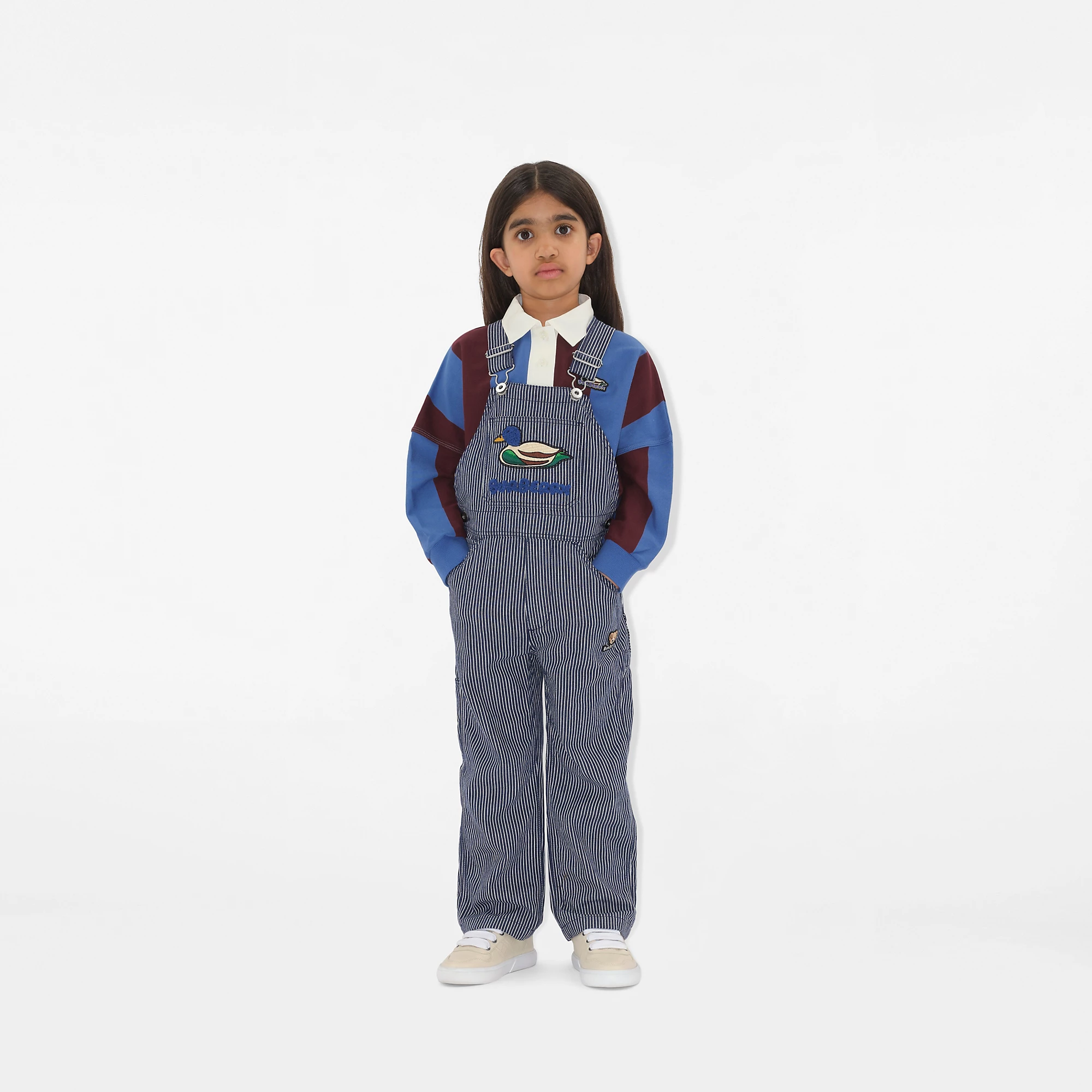 Striped Denim Dungarees