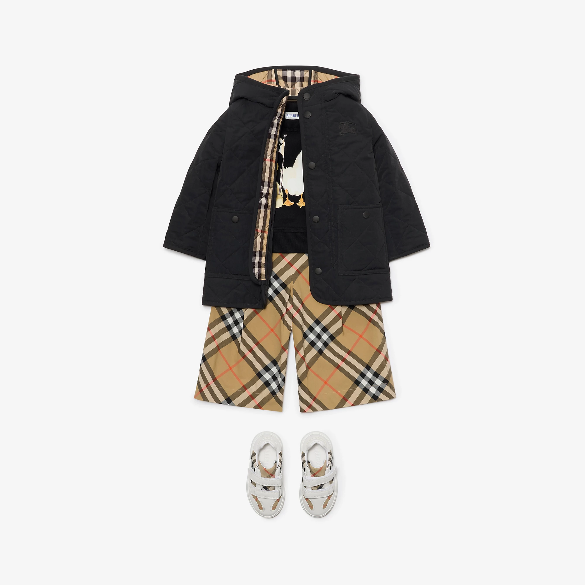 Quilted Nylon Hooded Coat