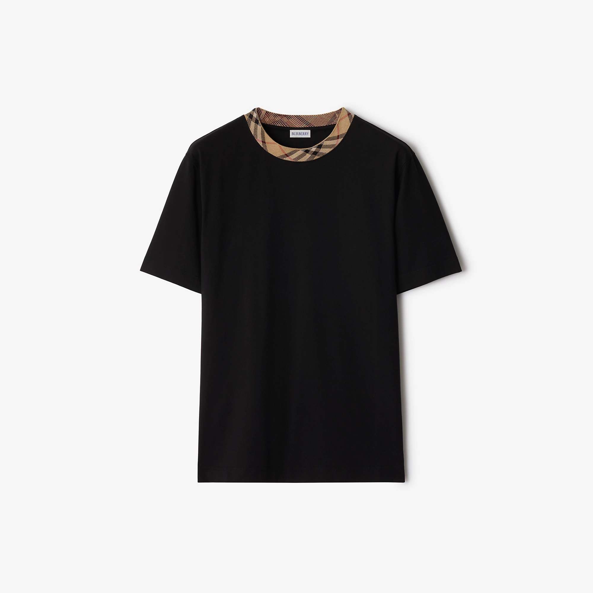 Check Trim Cotton T-shirt