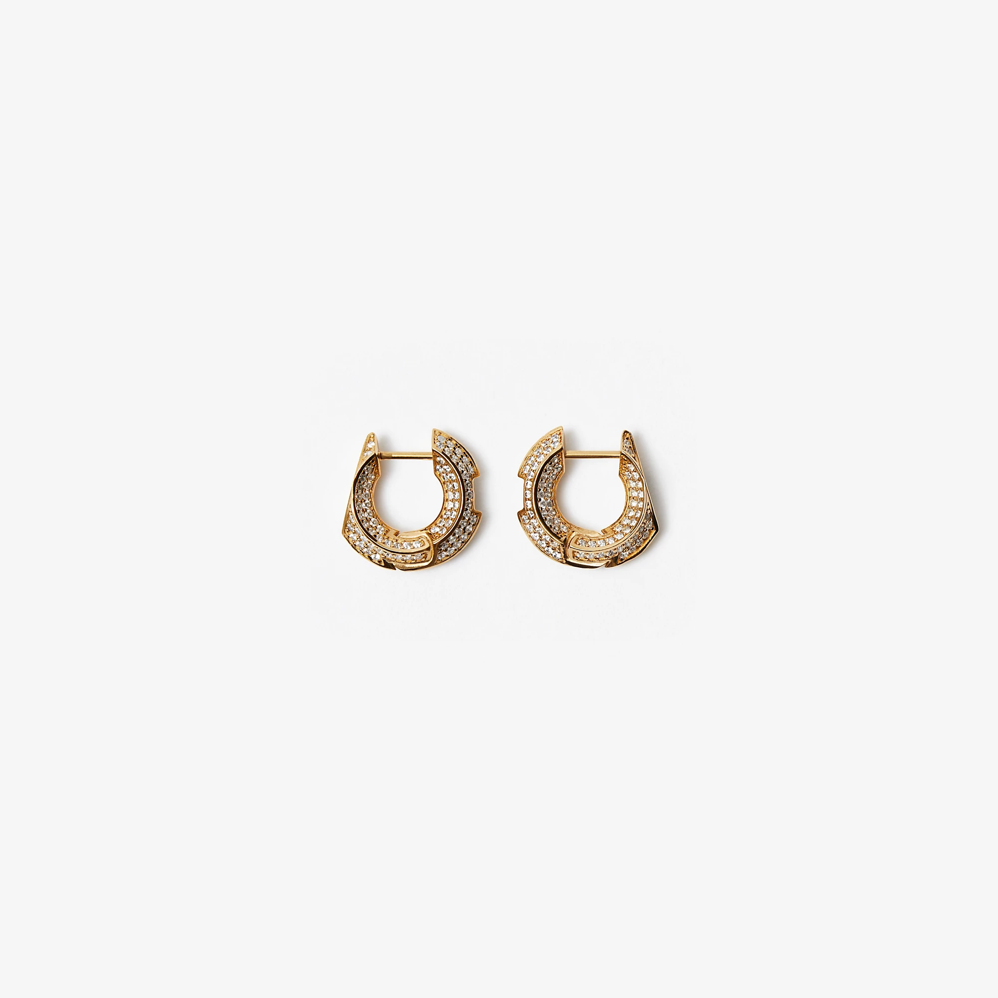 Hollow PavÃ© Hoop Earrings