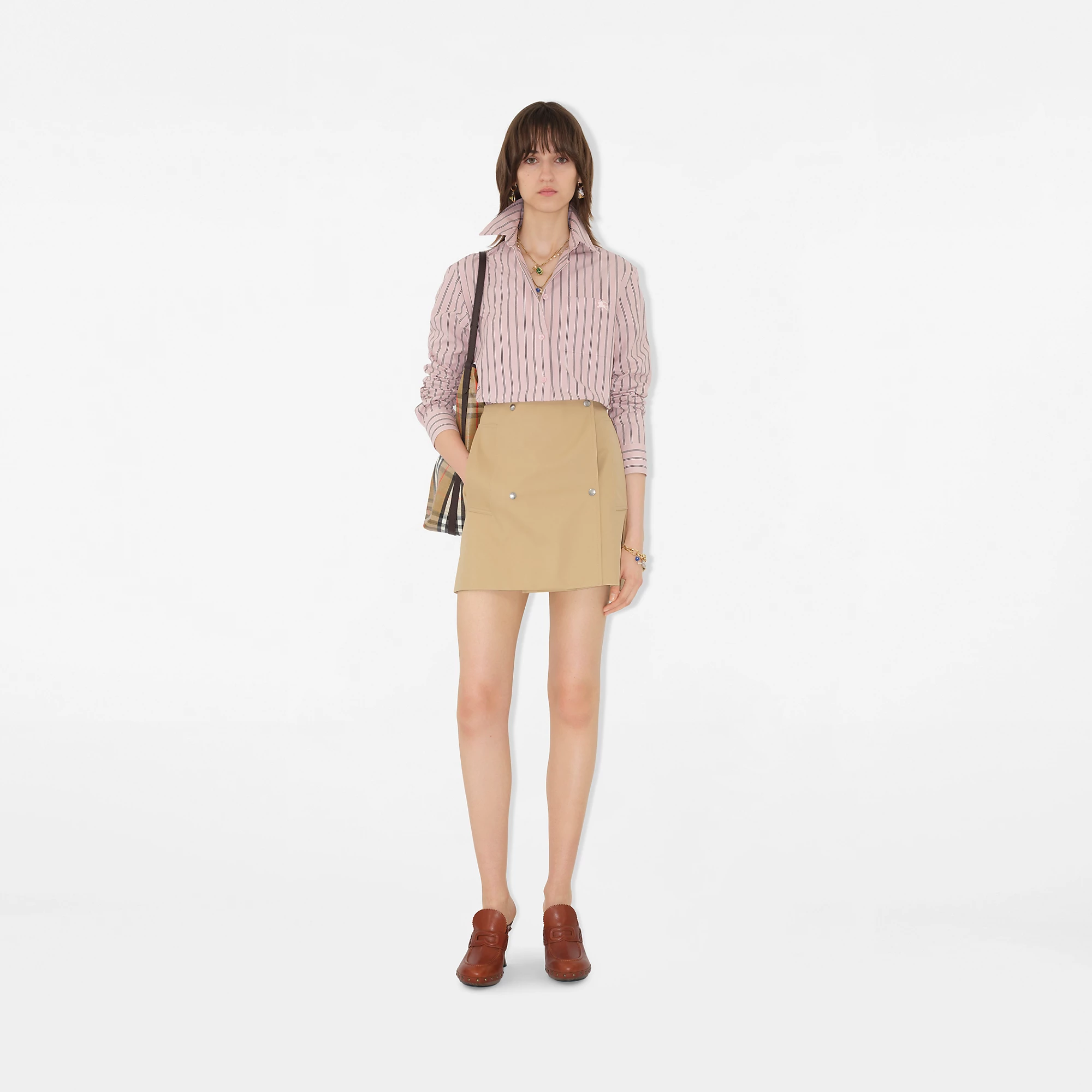 Bonded Gabardine Trench Mini Skirt