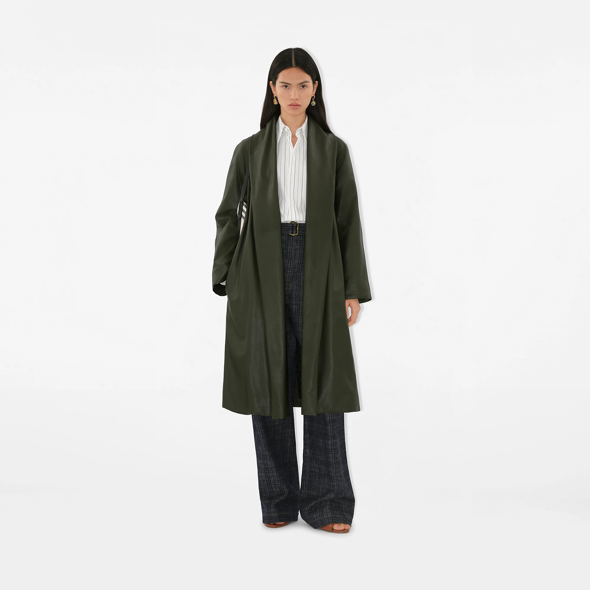 Leather Wrap Coat