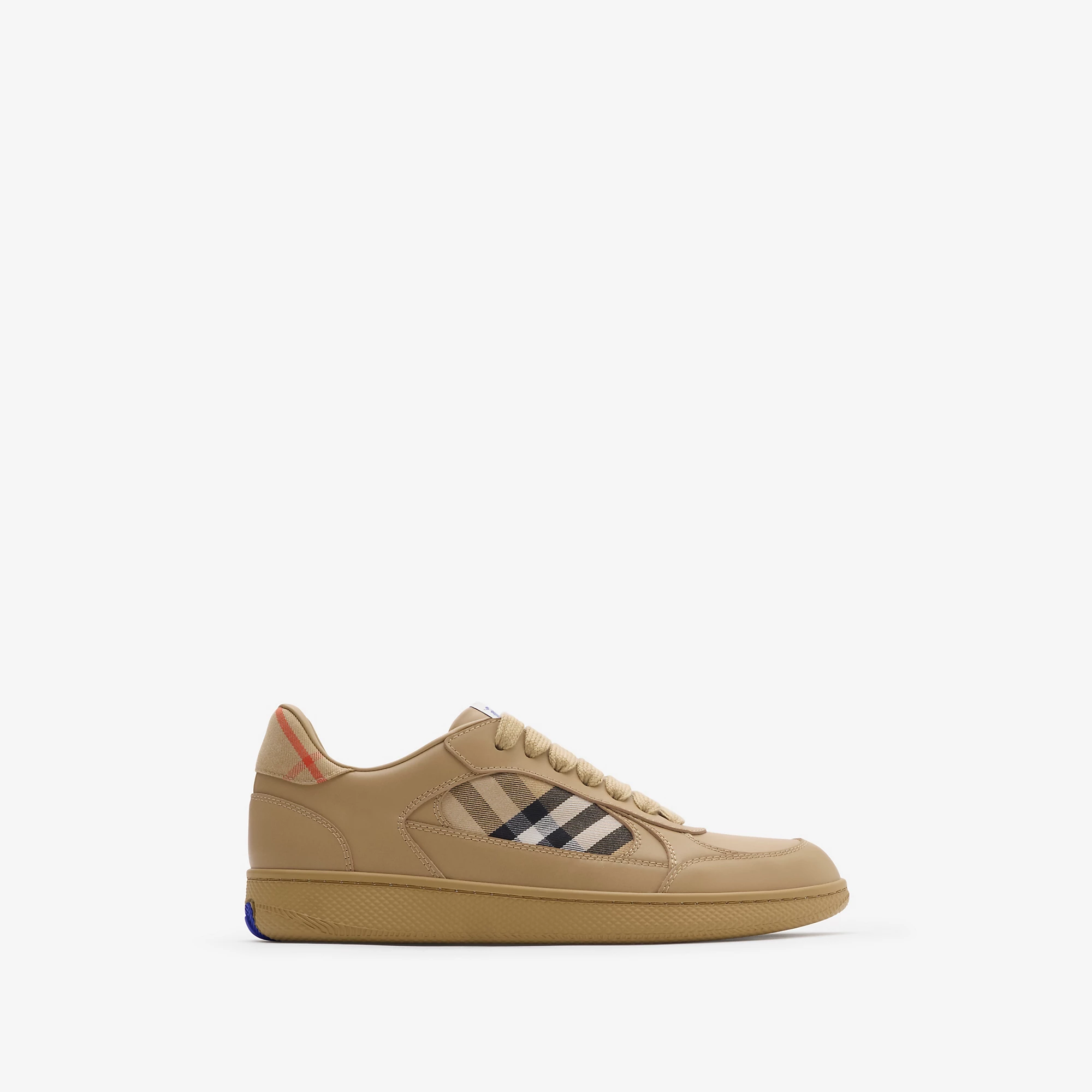 Leather and Check Terrace Sneakersâ