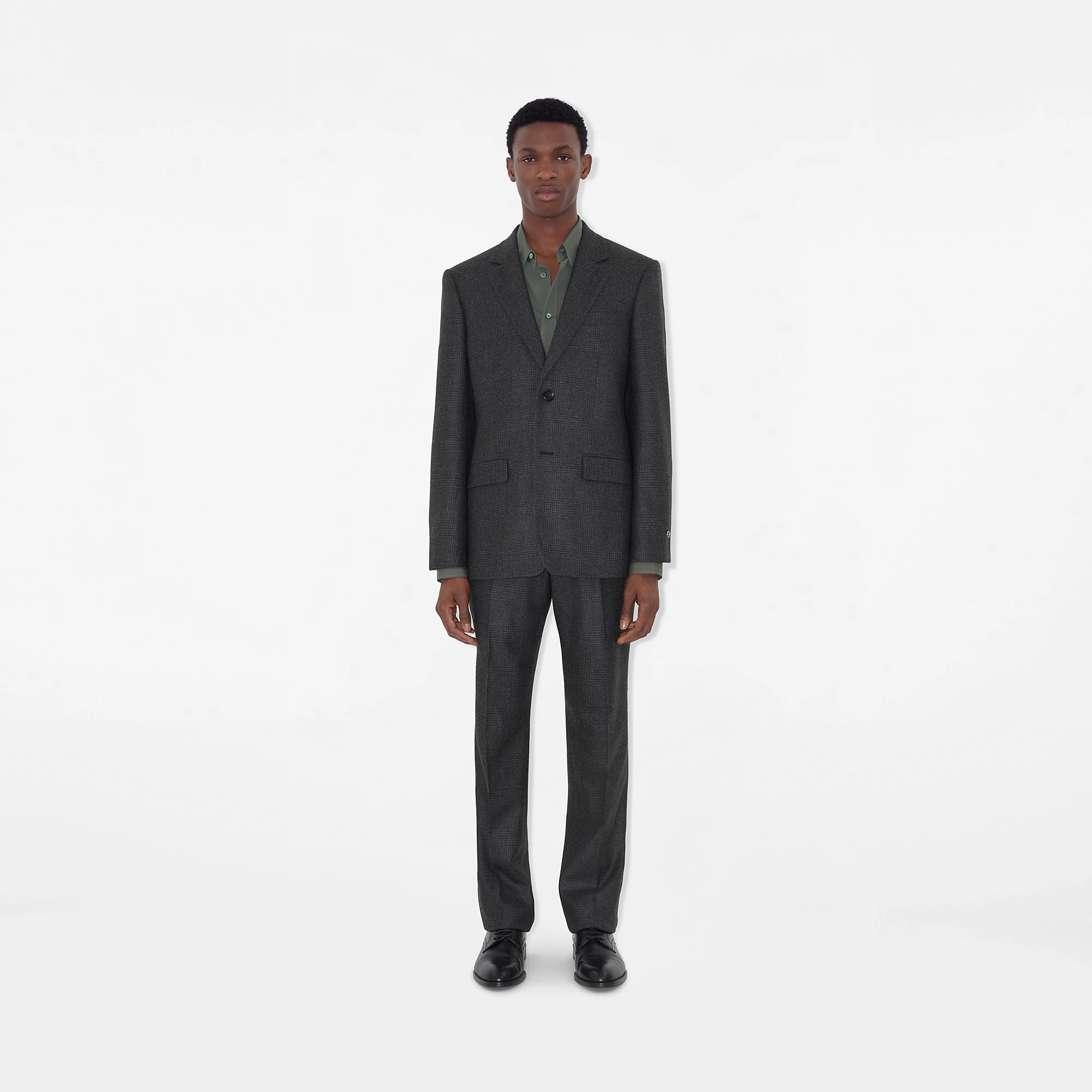 Check Wool Cashmere Tailored Jacket