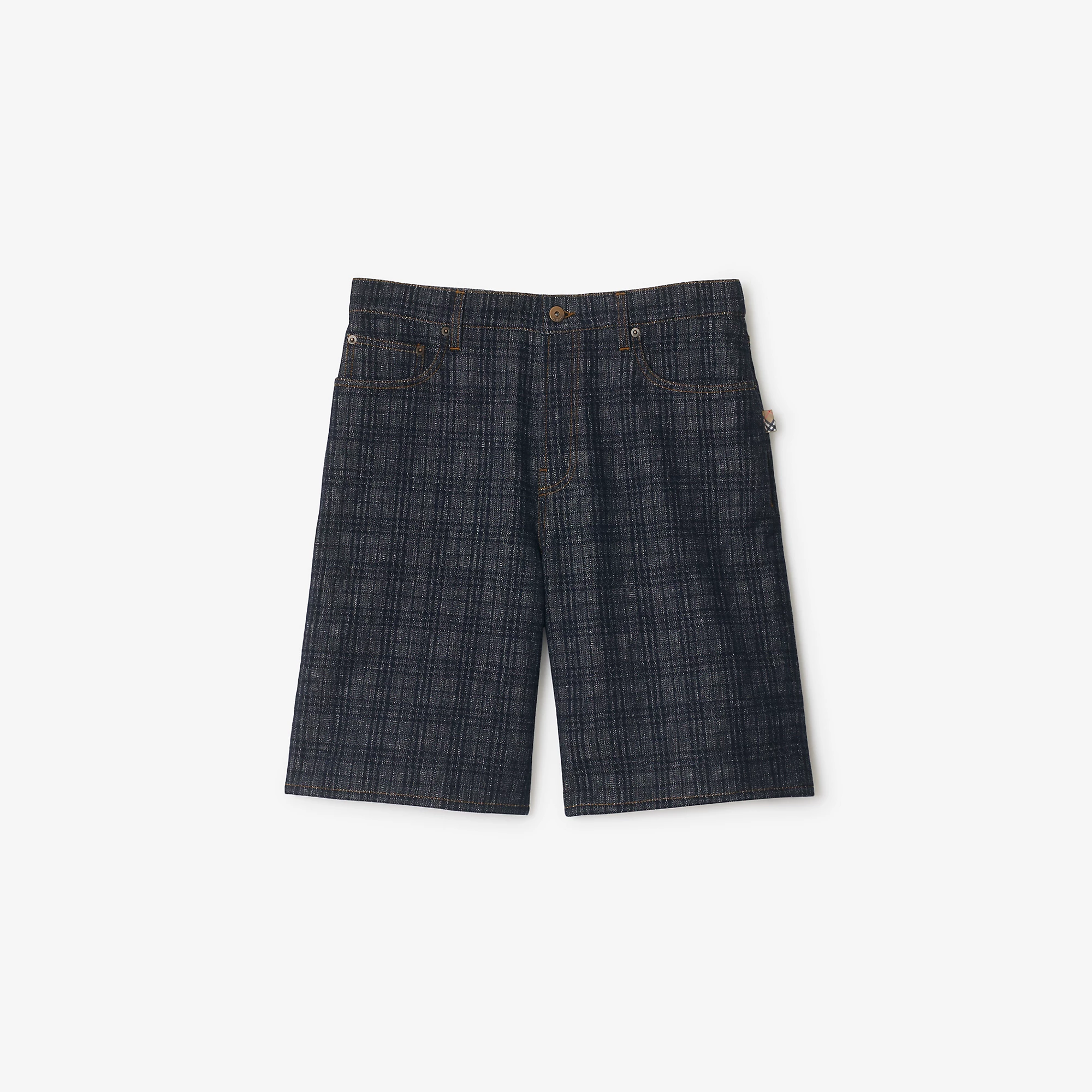 Check Denim Shorts