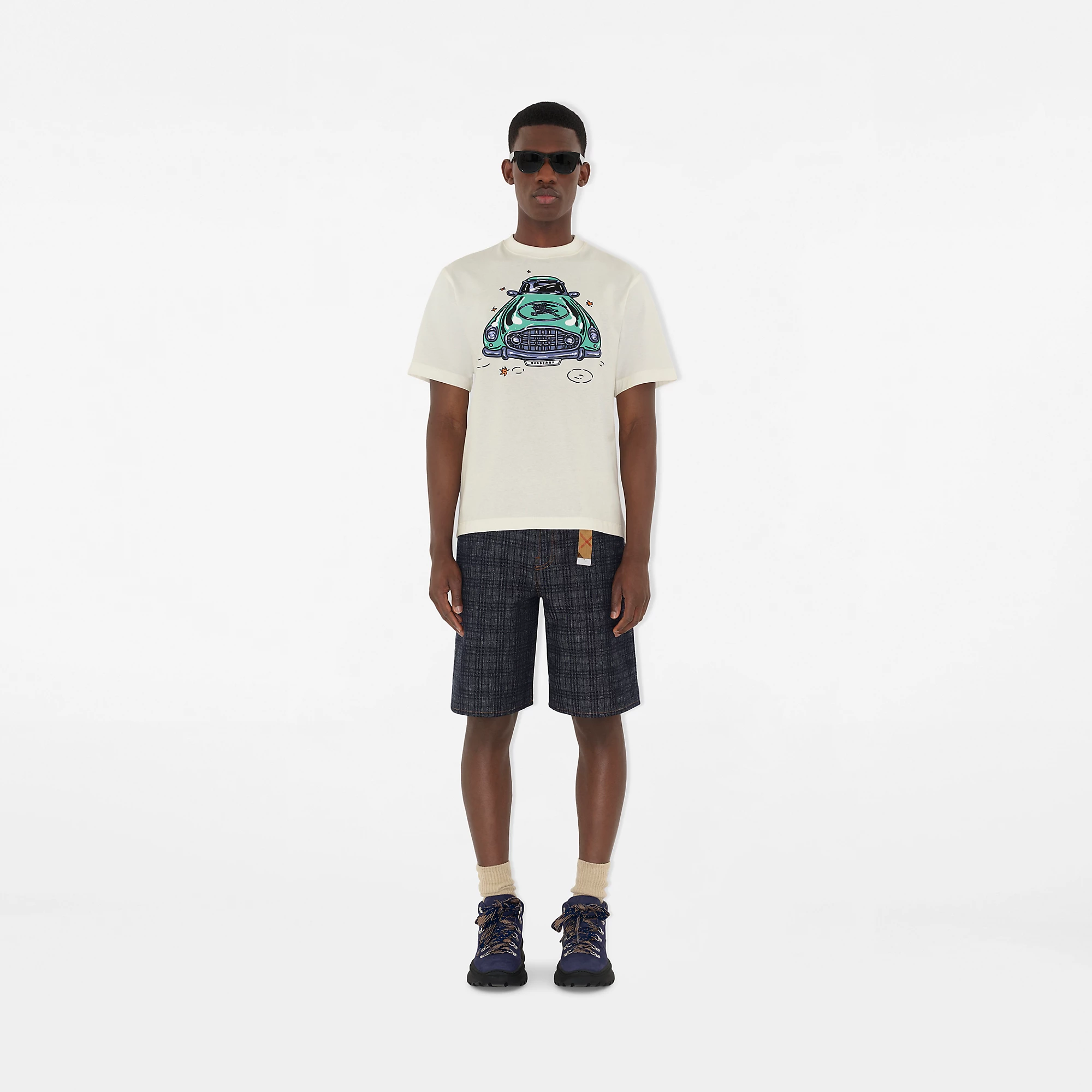 Check Denim Shorts