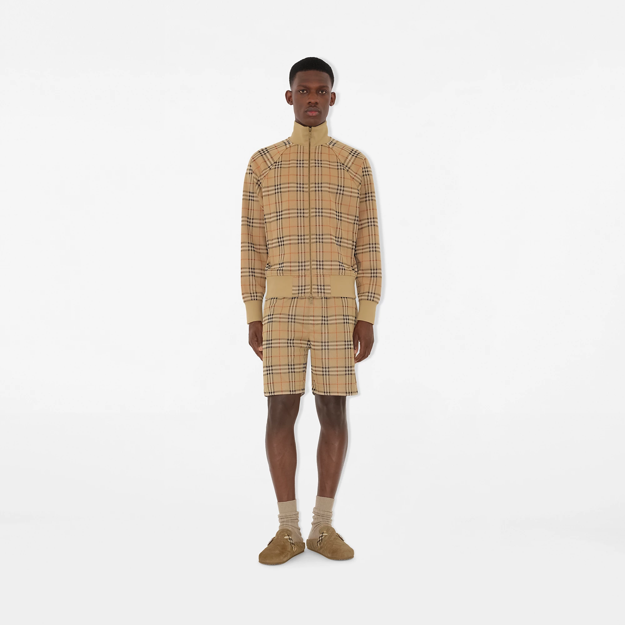 Check Jersey Shorts