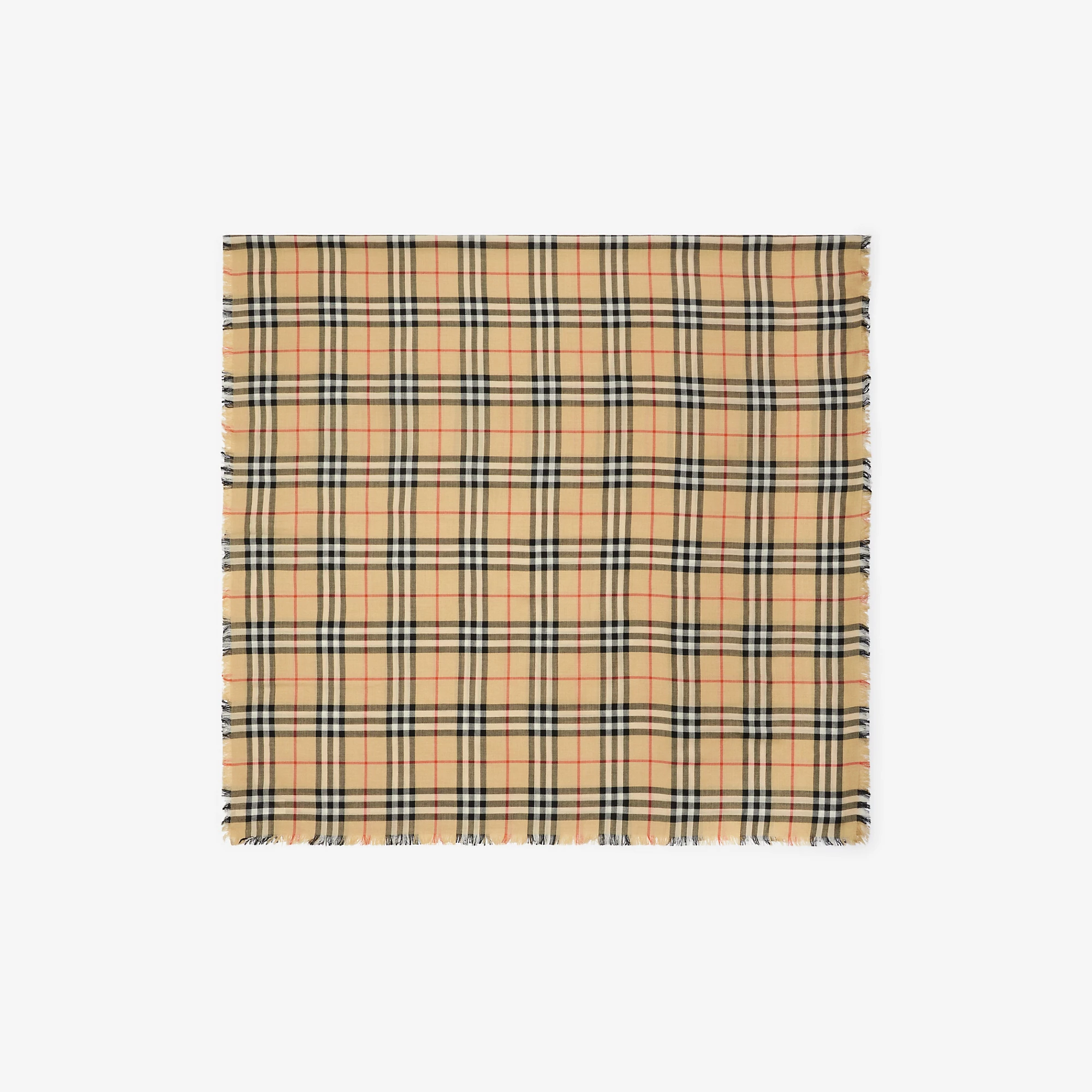 Check Cashmere Silk Scarf