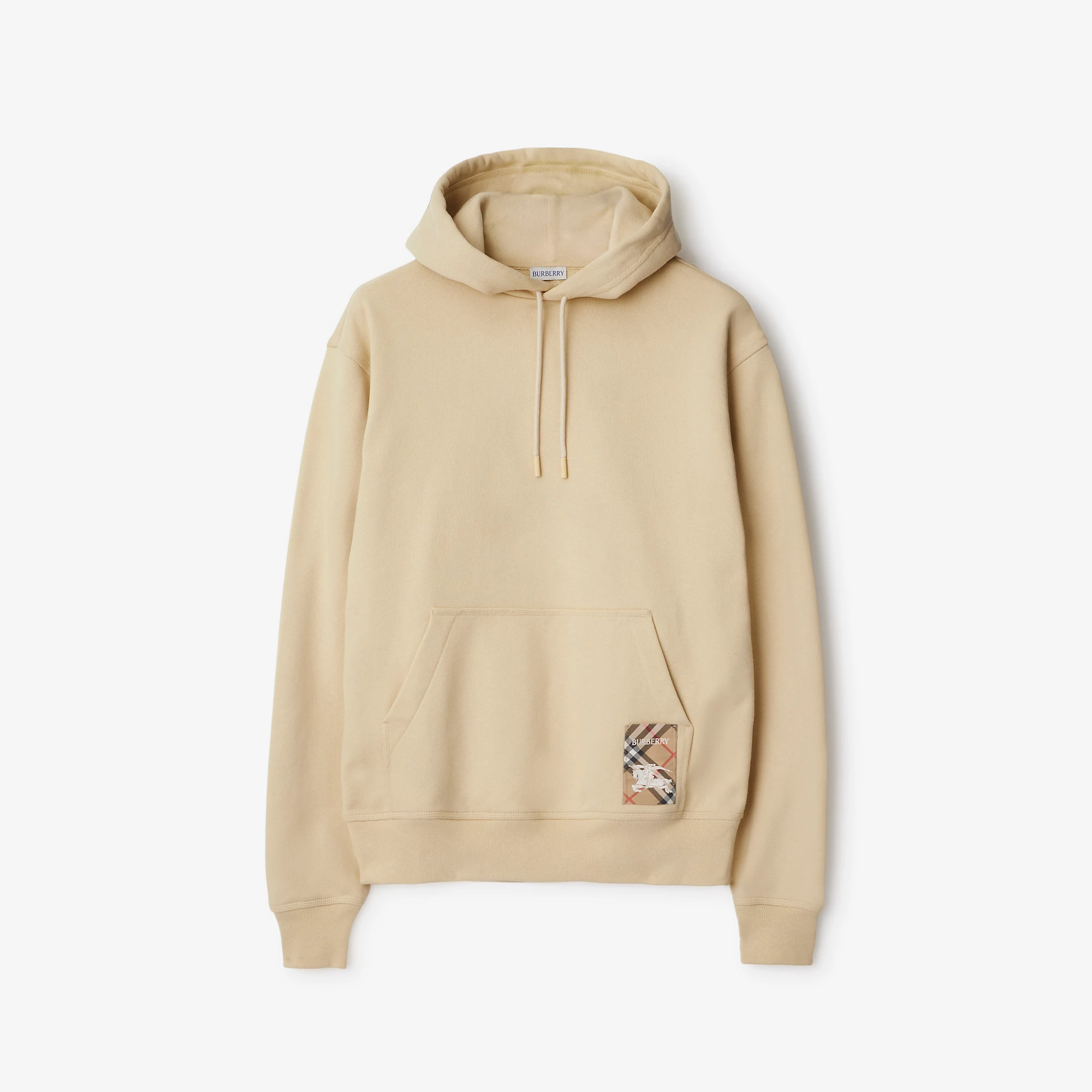 Check Label Cotton Hoodie
