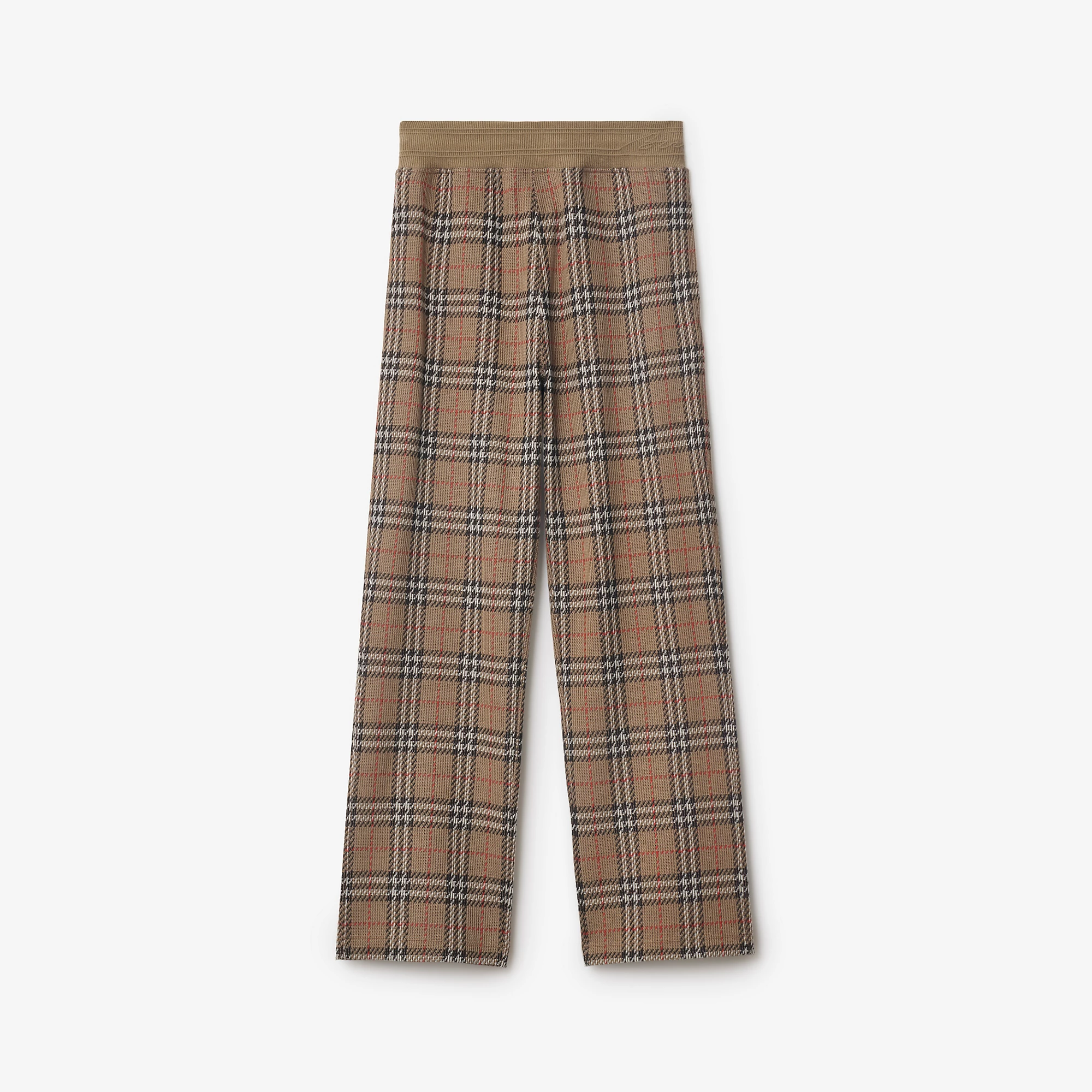 Check Cotton Blend Track Pants