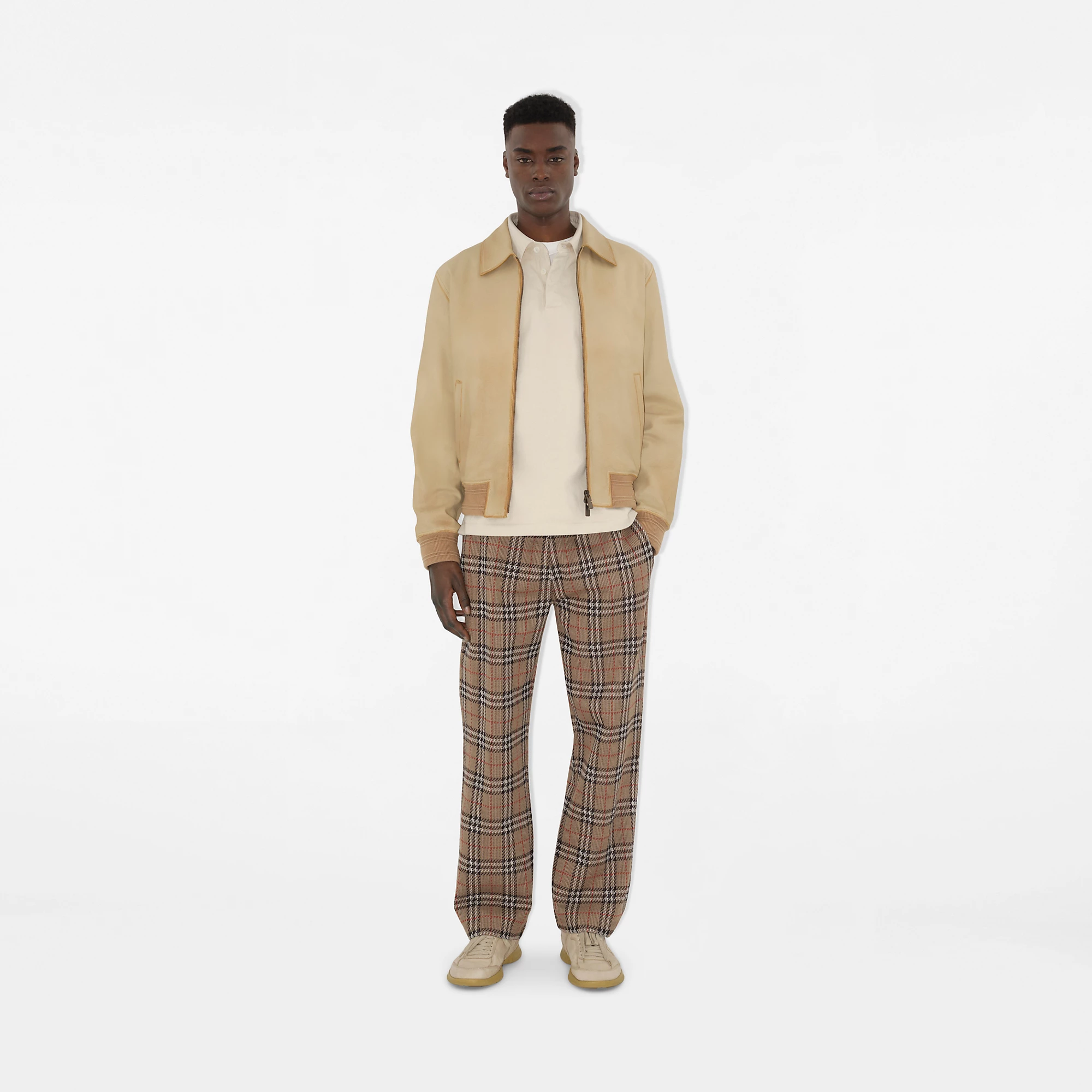 Check Cotton Blend Track Pants