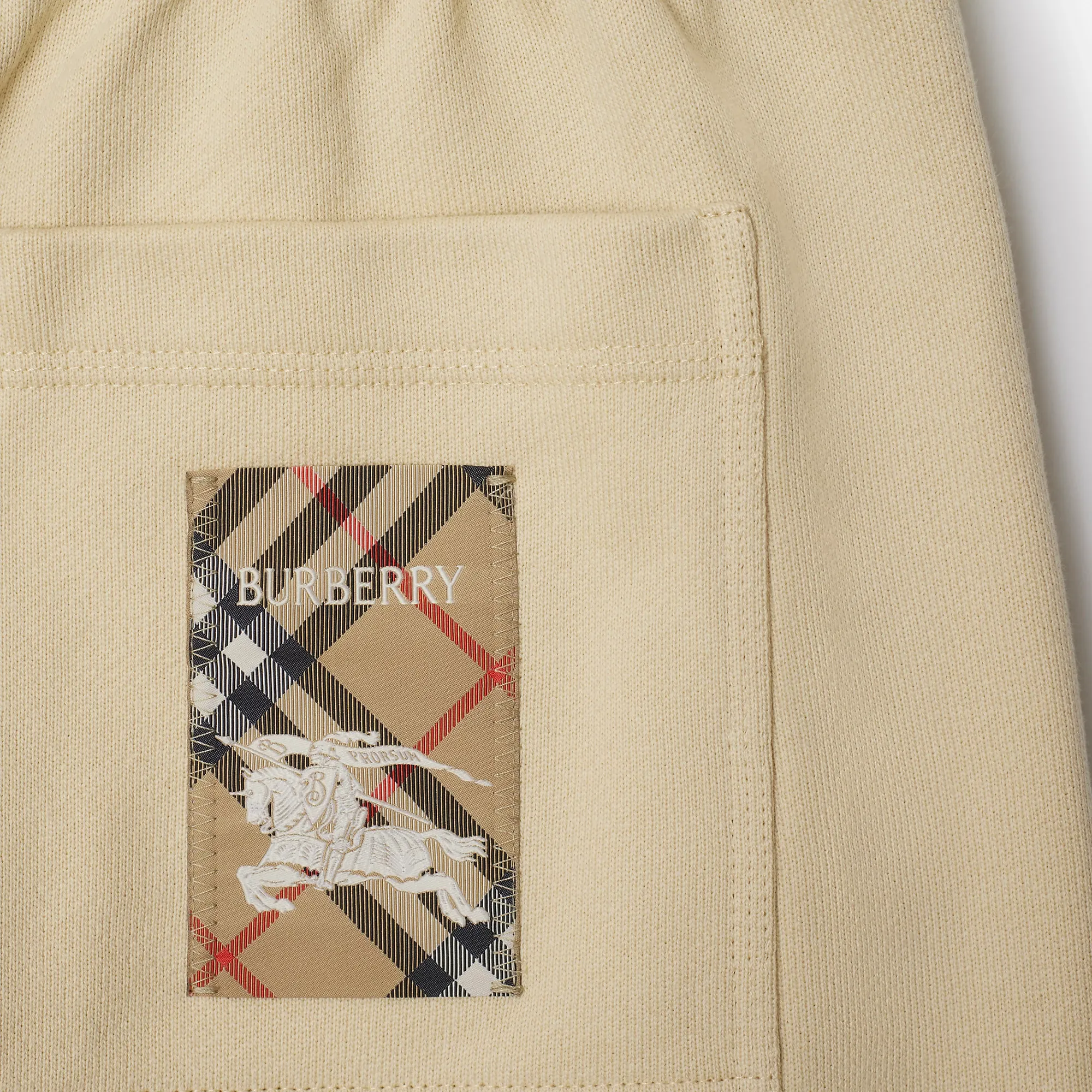 Check Label Cotton Shorts