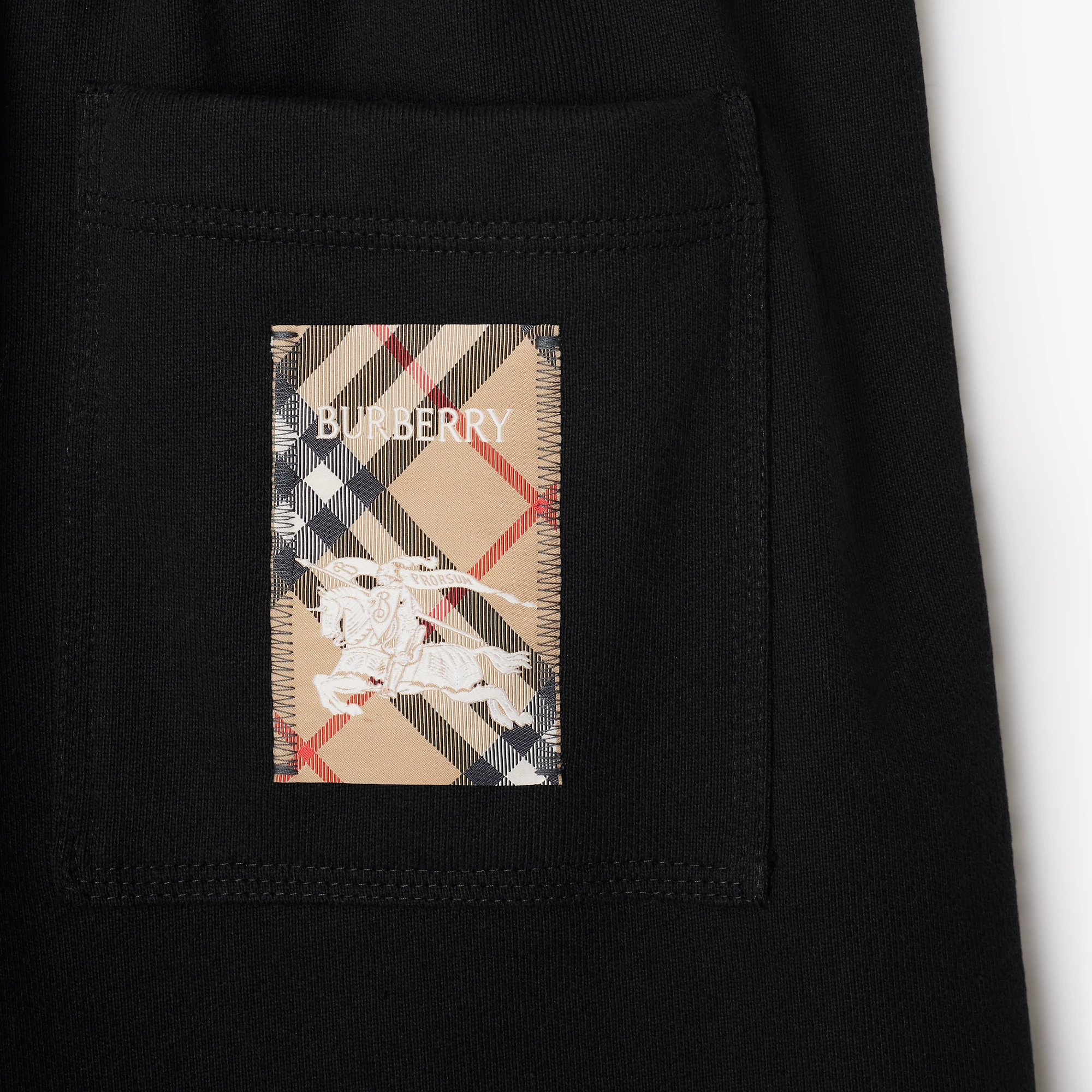 Check Label Cotton Shorts