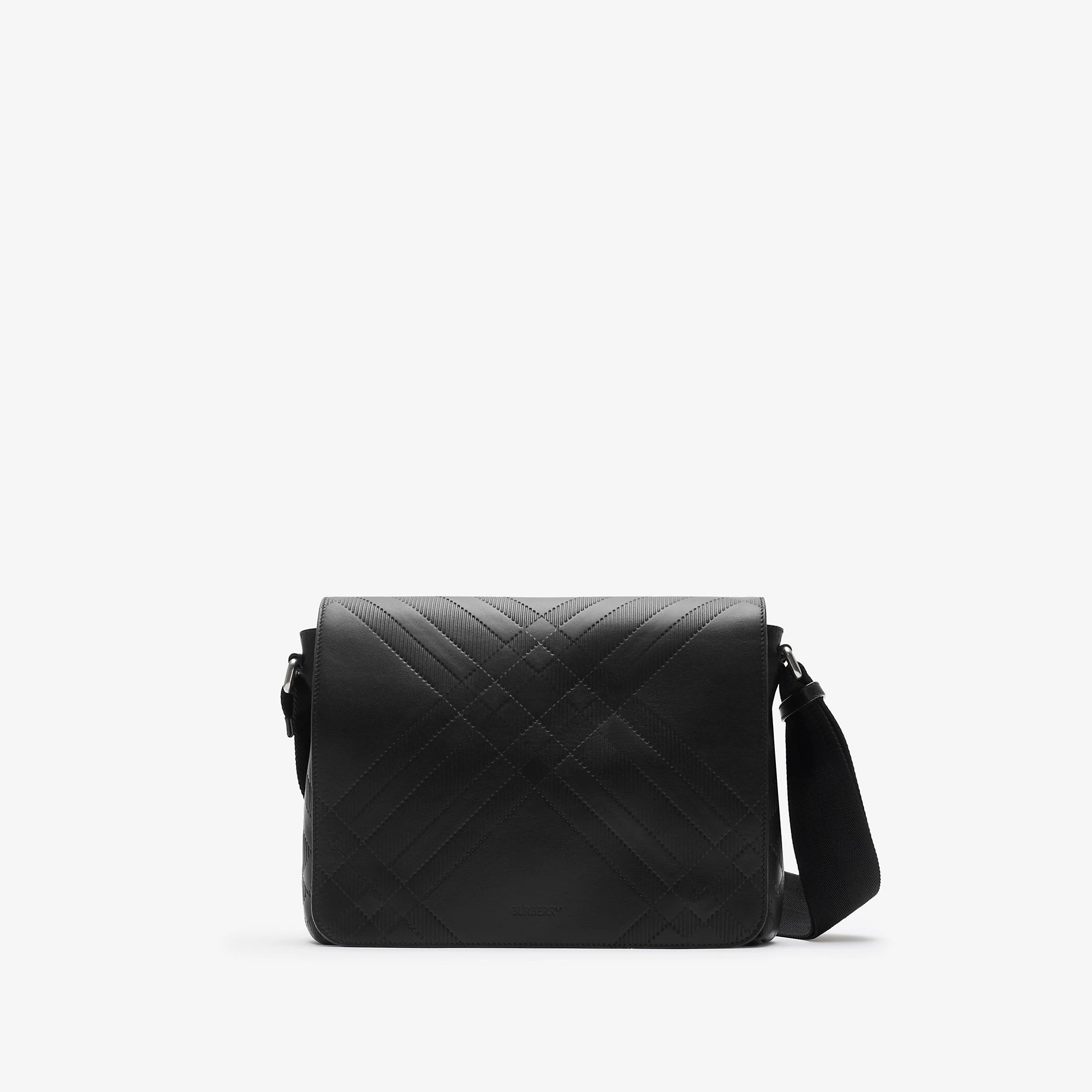 Embossed Check Messenger Bagâ