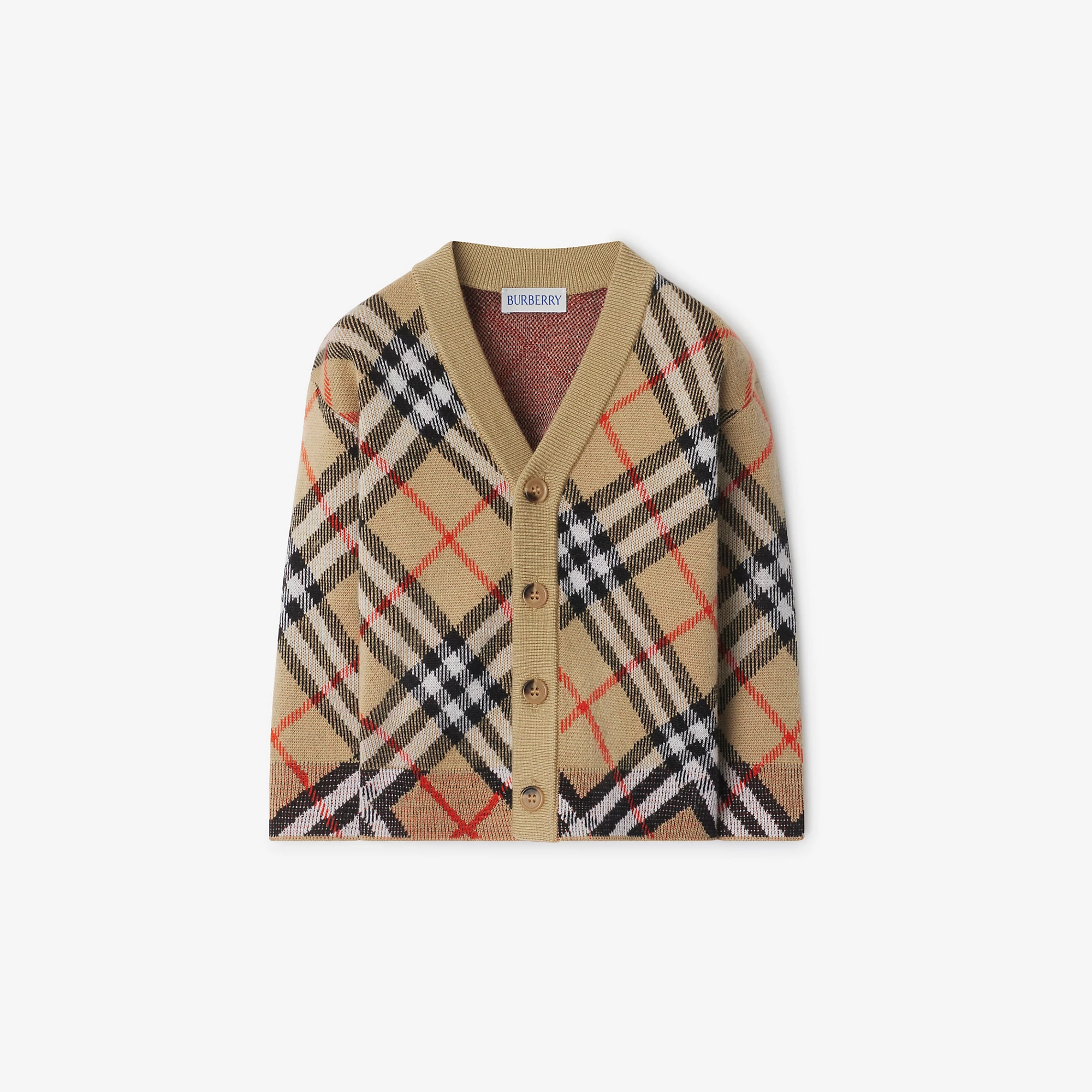 Check Wool Cardigan
