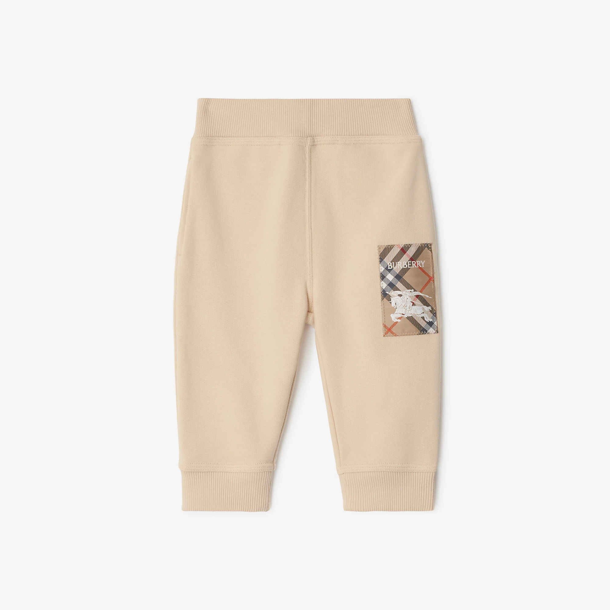 Check Label Cotton Jogging Pants
