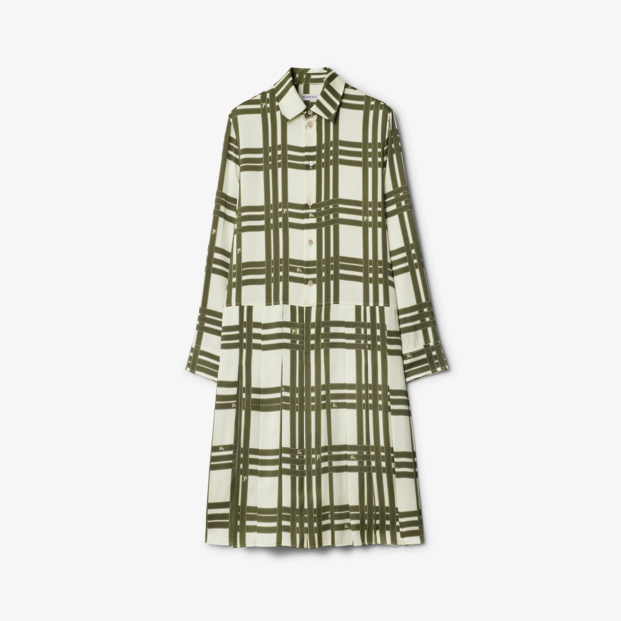Ribbon Check Silk Dress