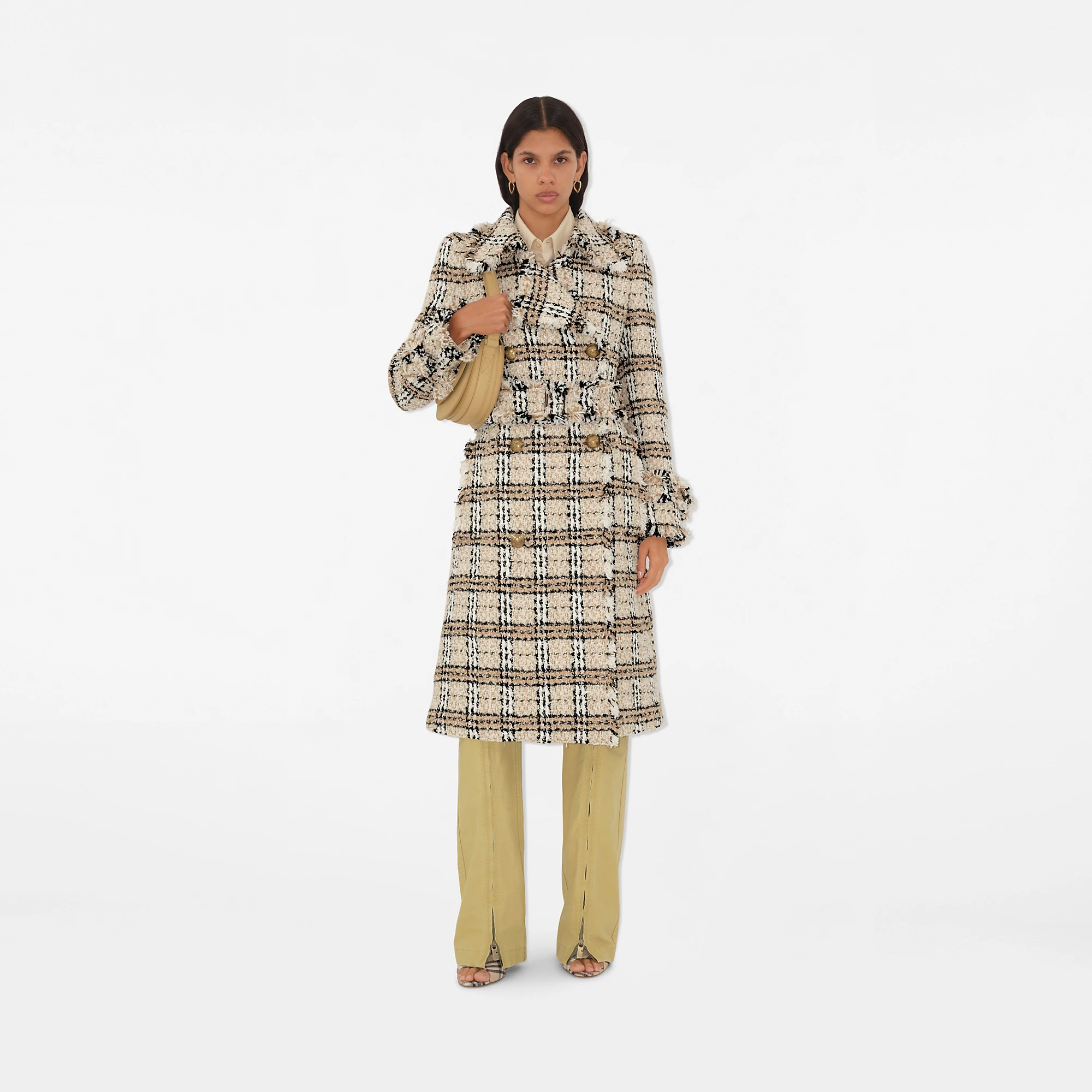 Check BouclÃ© Coat