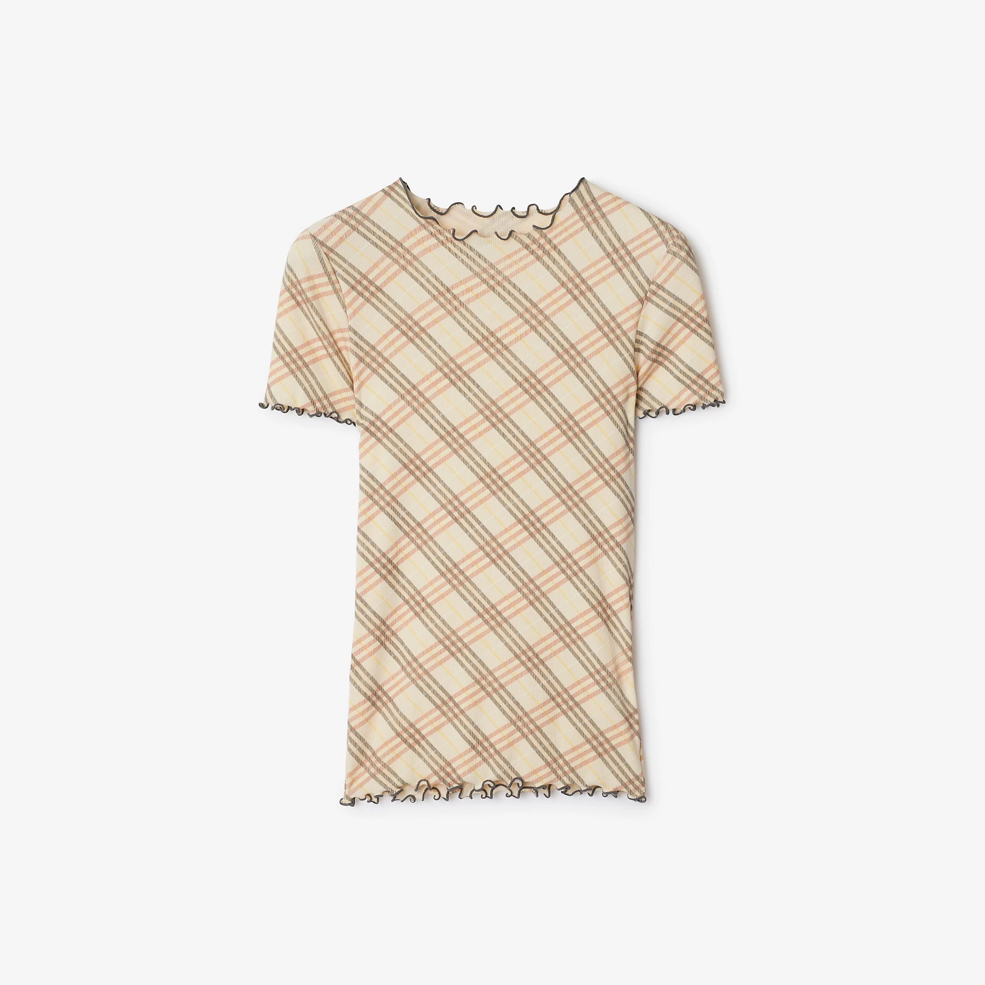 Check Stretch Cotton T-shirt