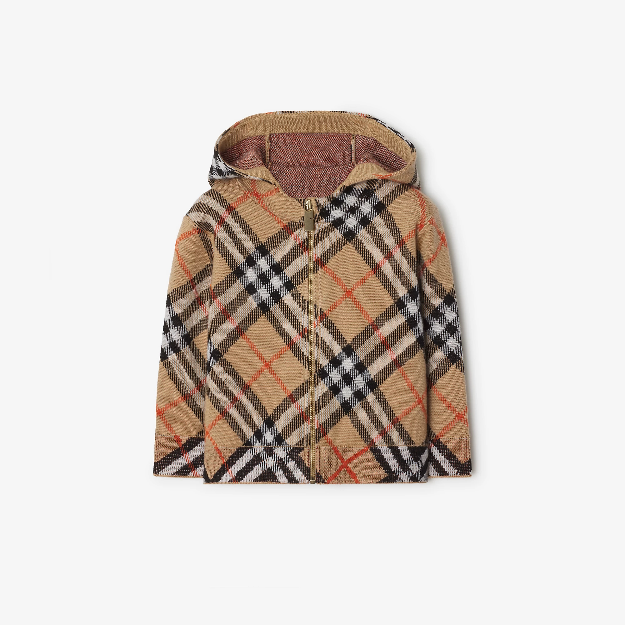 Check Wool Zip Hoodie