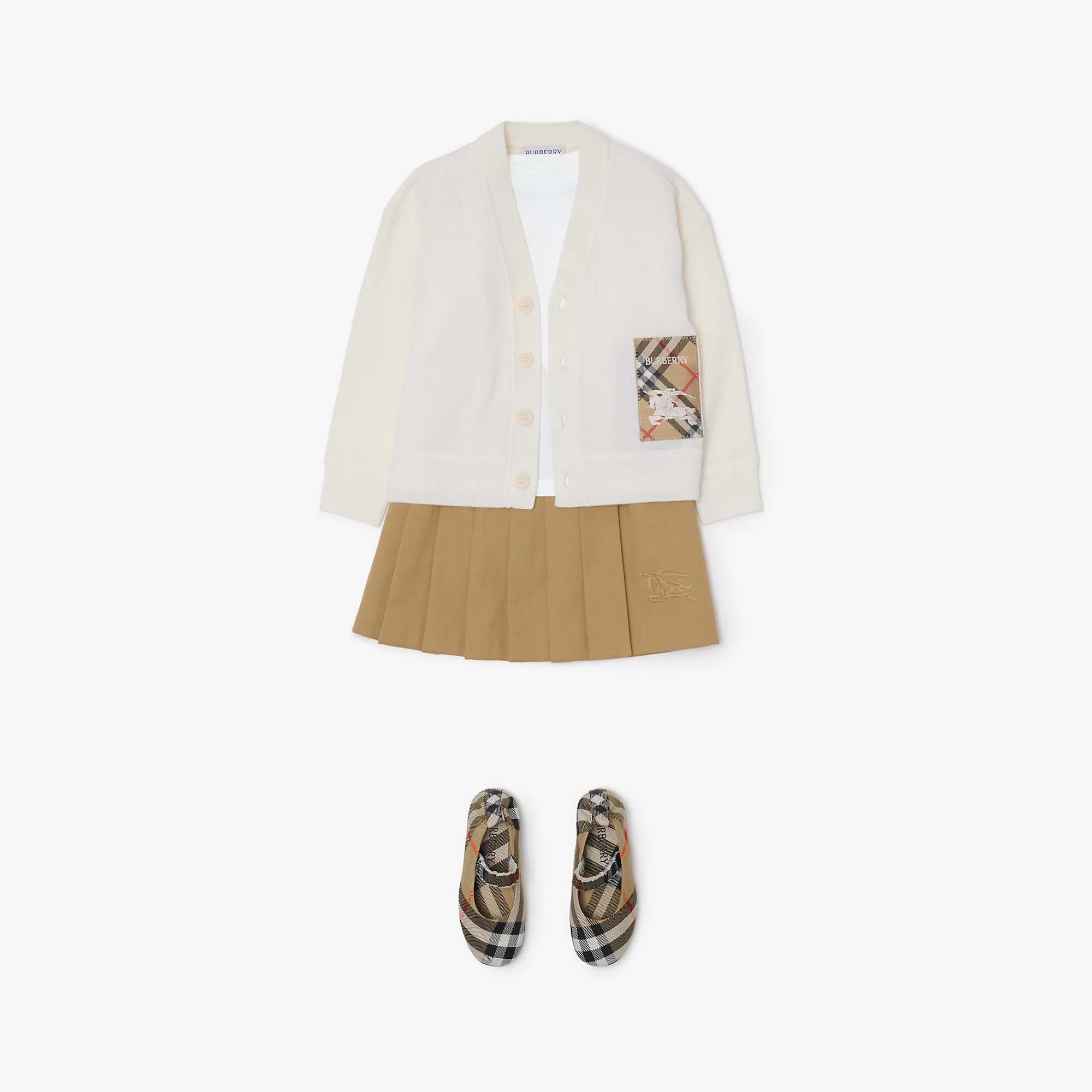 Check Label Wool Cardigan