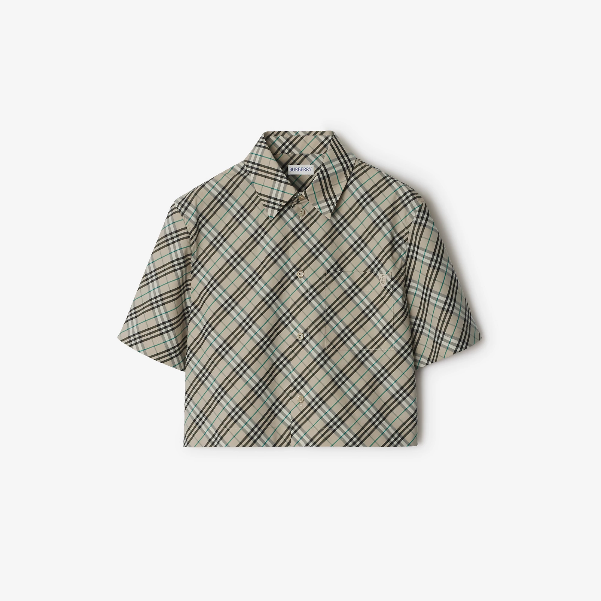 Cropped Check Cotton Shirt