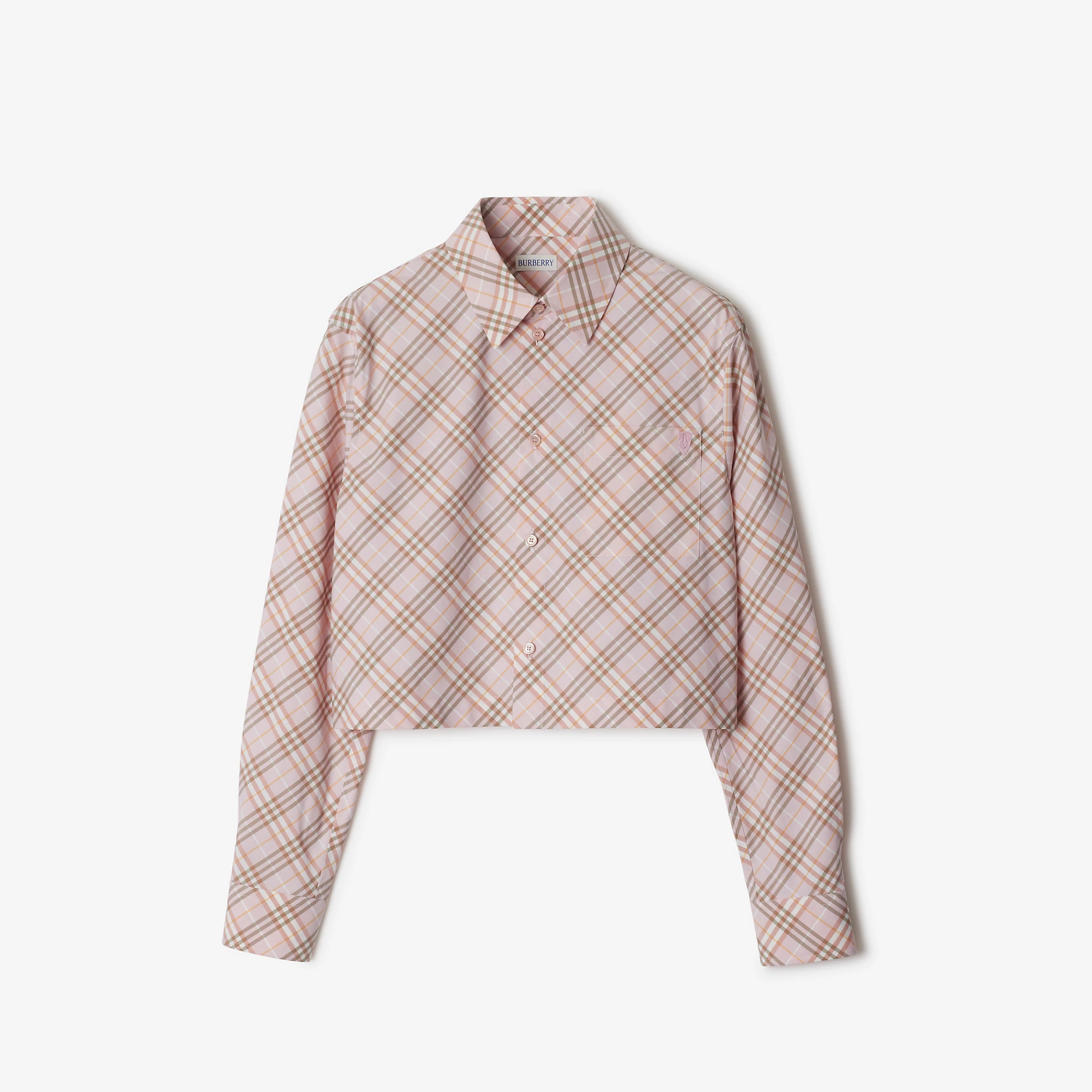 Cropped Check Cotton Shirt