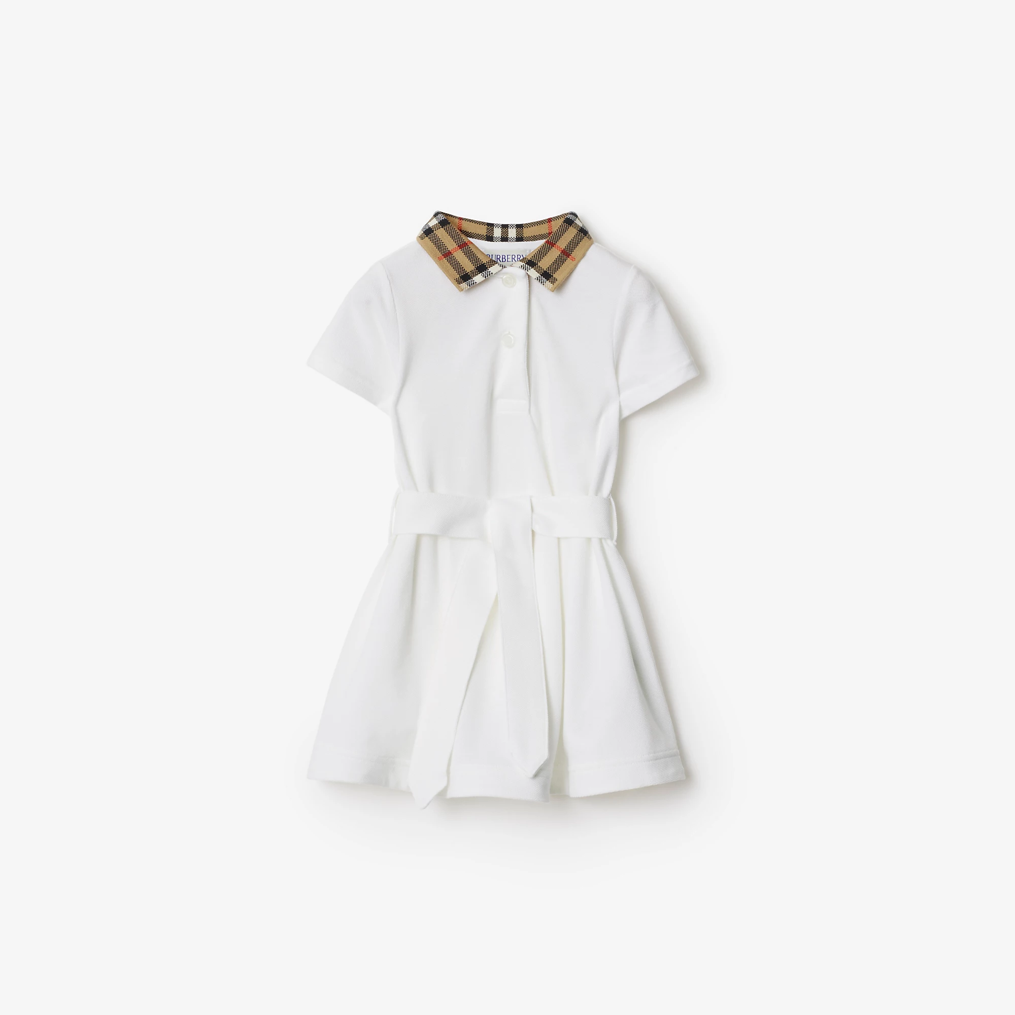 Check Collar Cotton Polo Shirt Dress
