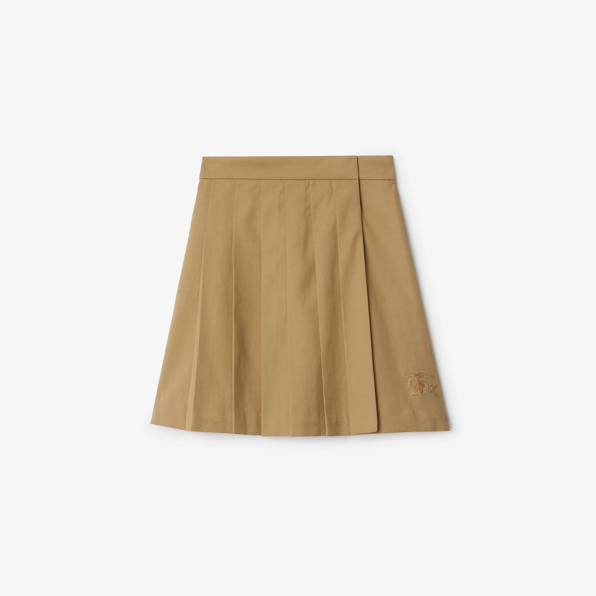 Pleated Cotton Blend Skirt