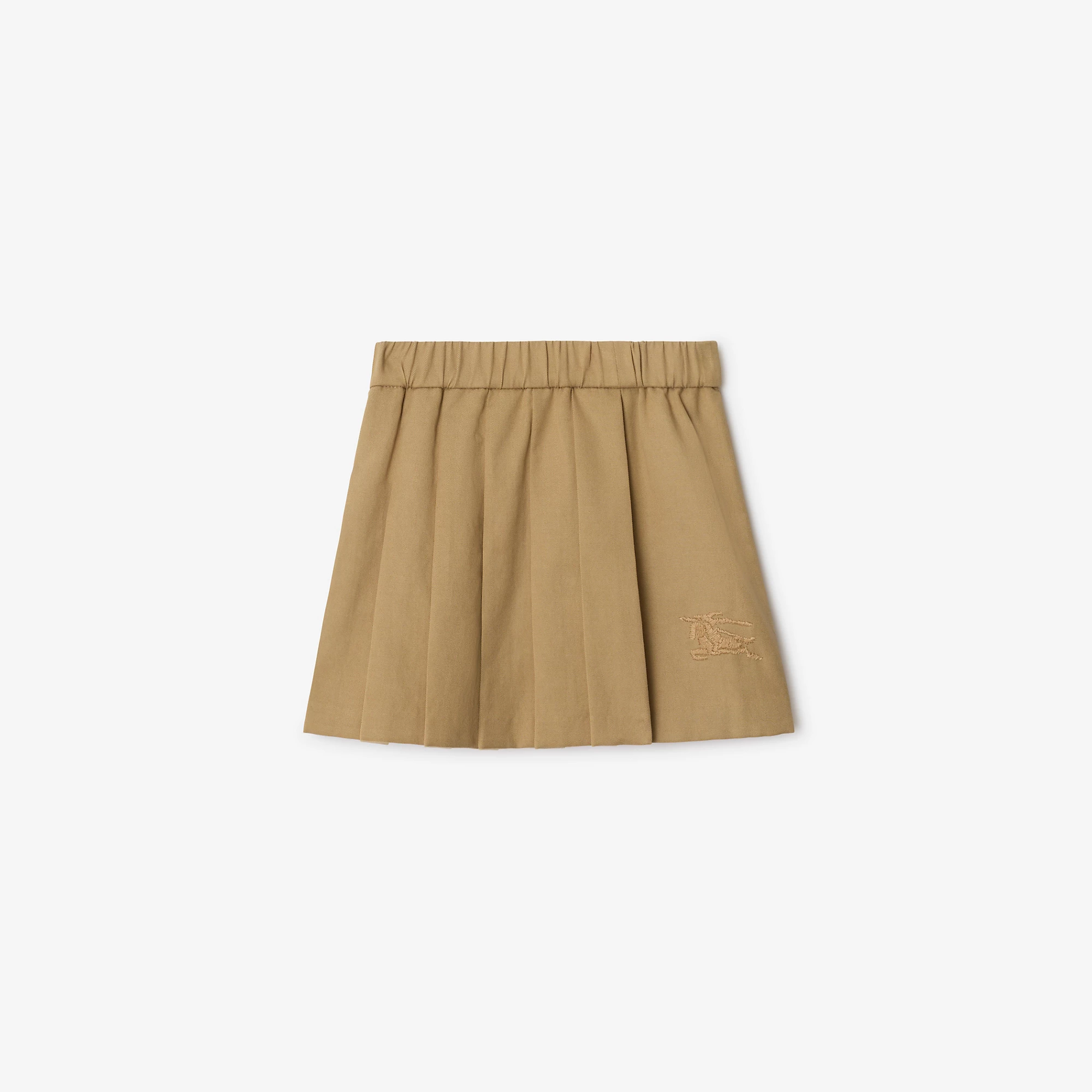 Pleated Cotton Blend Skirt