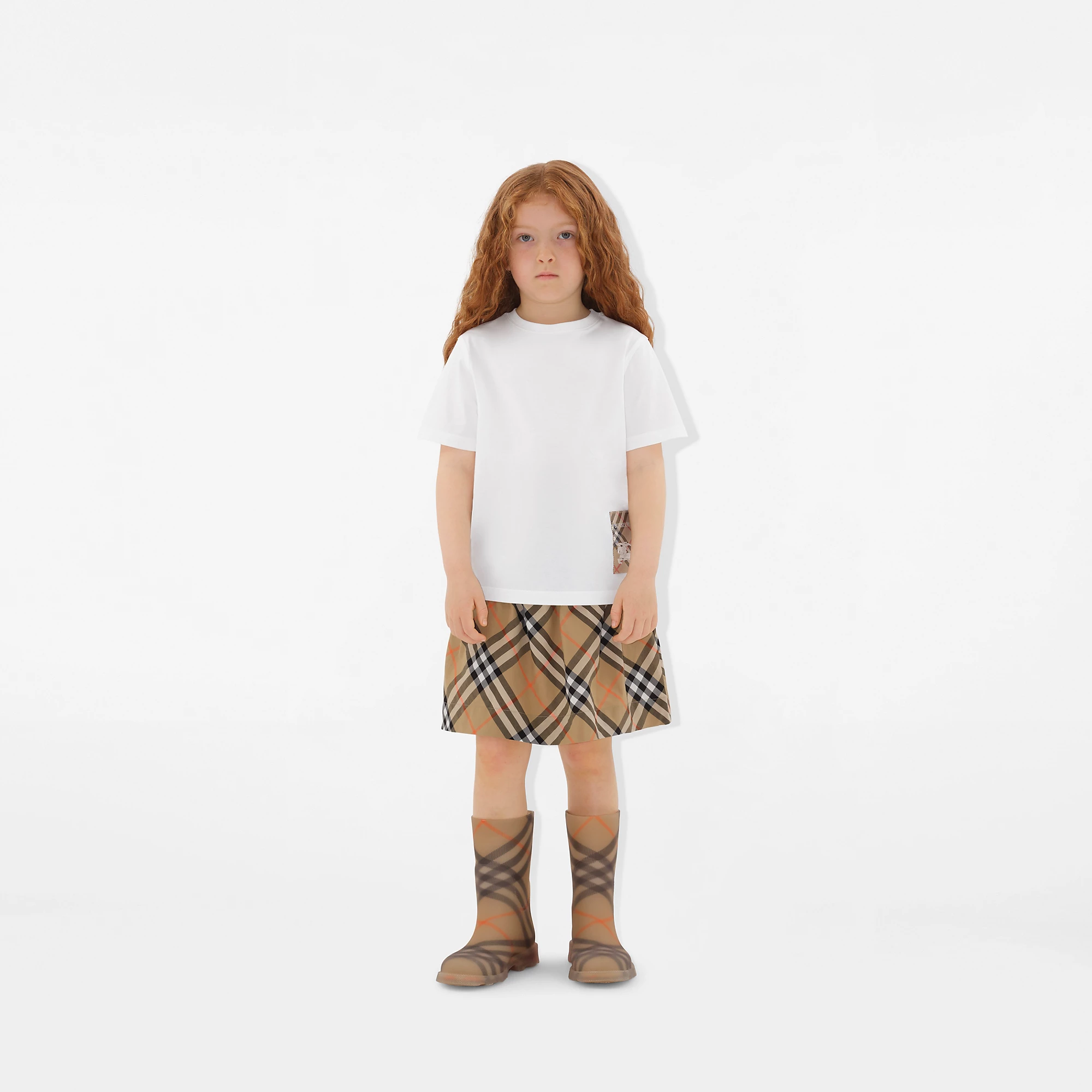Check Label Cotton T-shirt