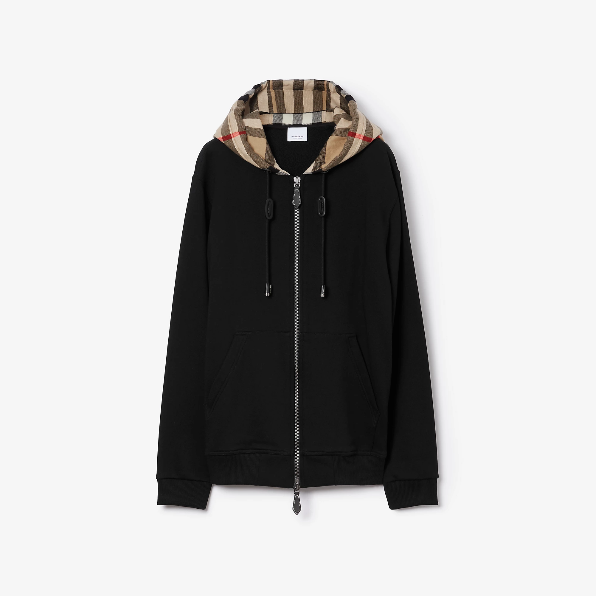 Check Hood Cotton Zip Hoodie