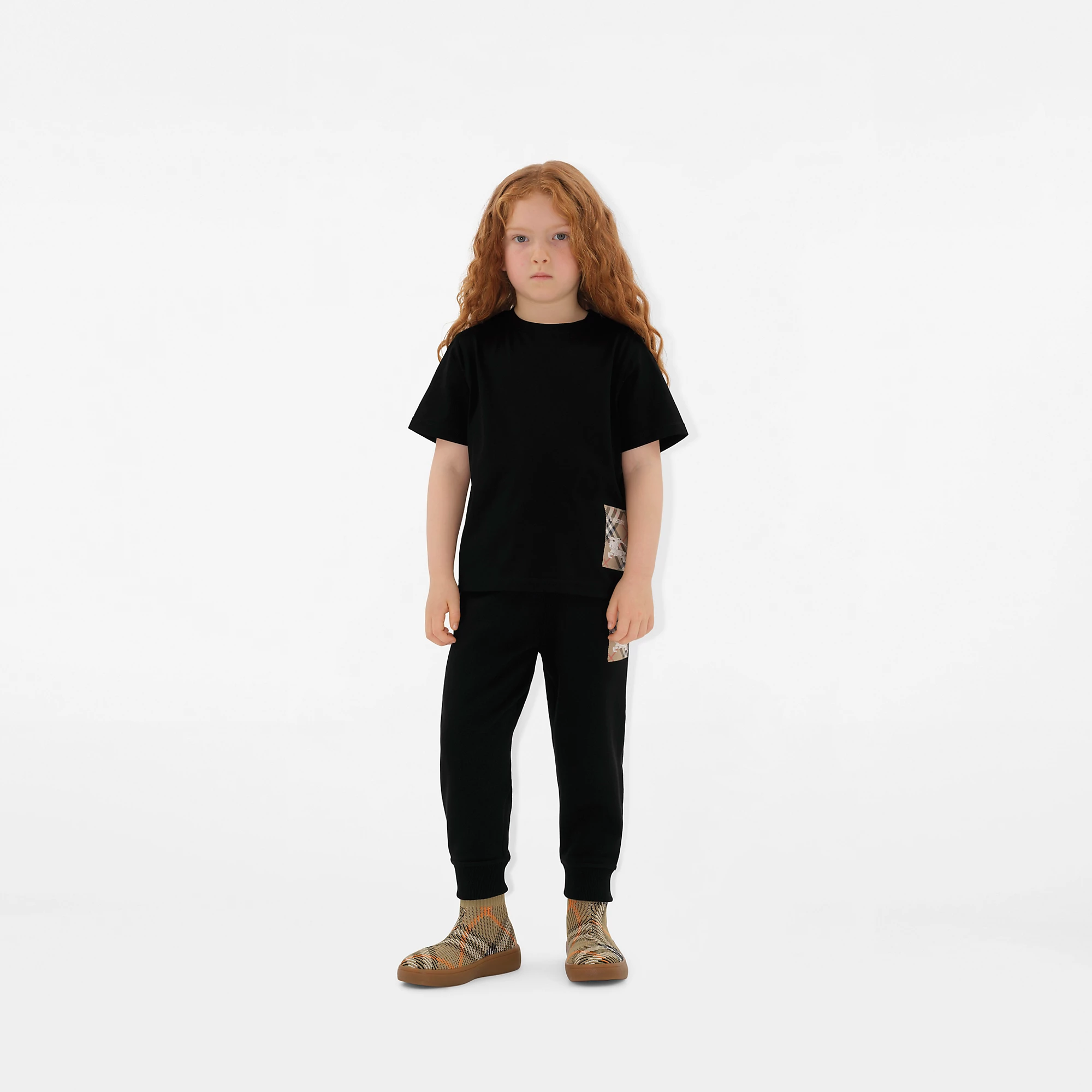 Check Label Cotton T-shirt