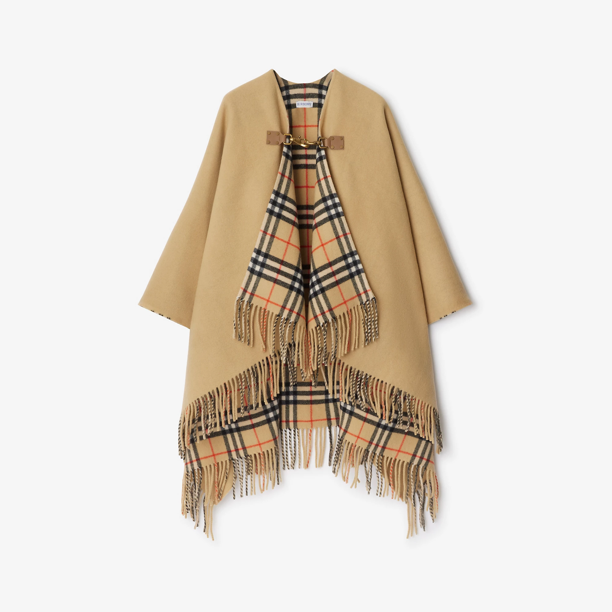 Check Wool Cape