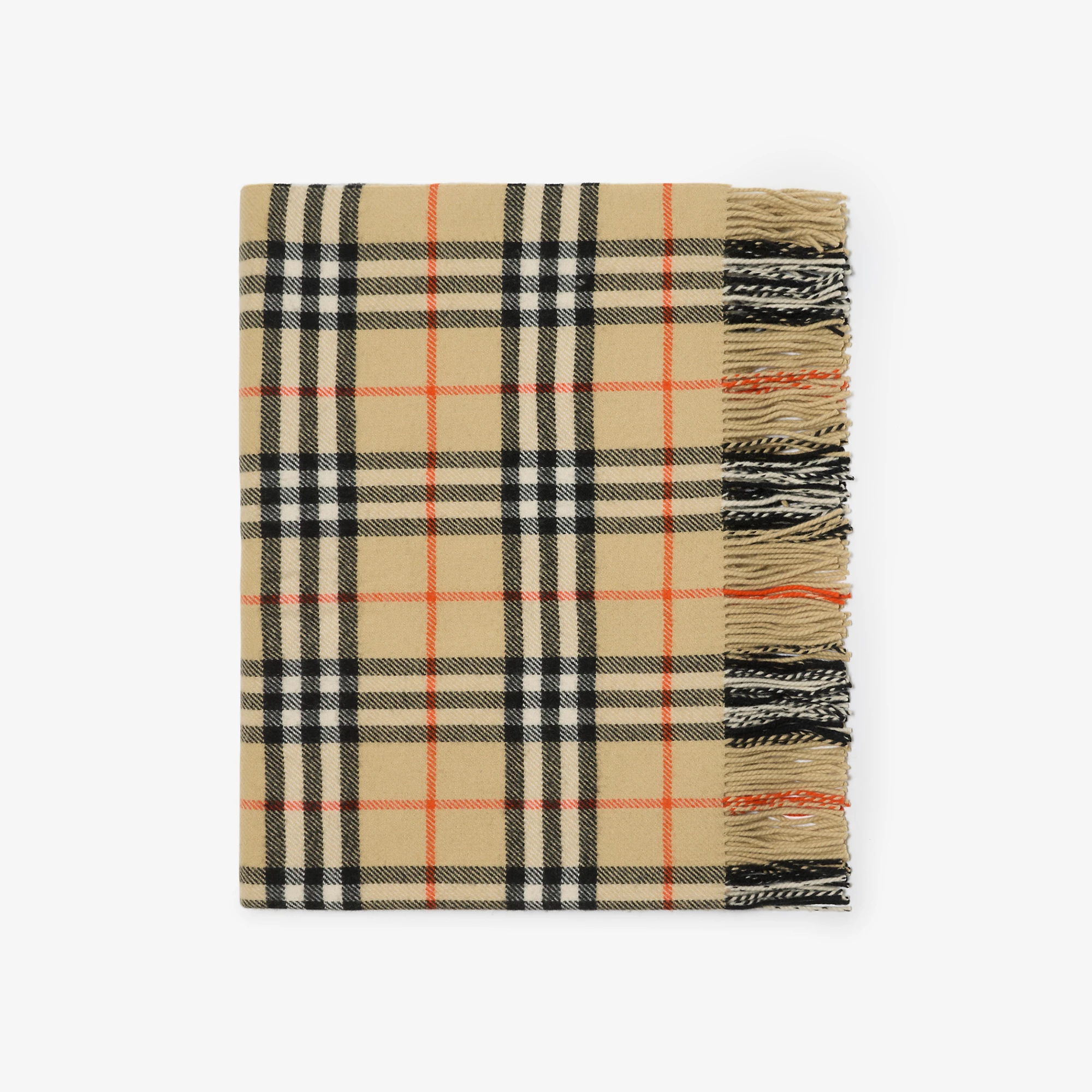 Check Wool Cashmere Blanket