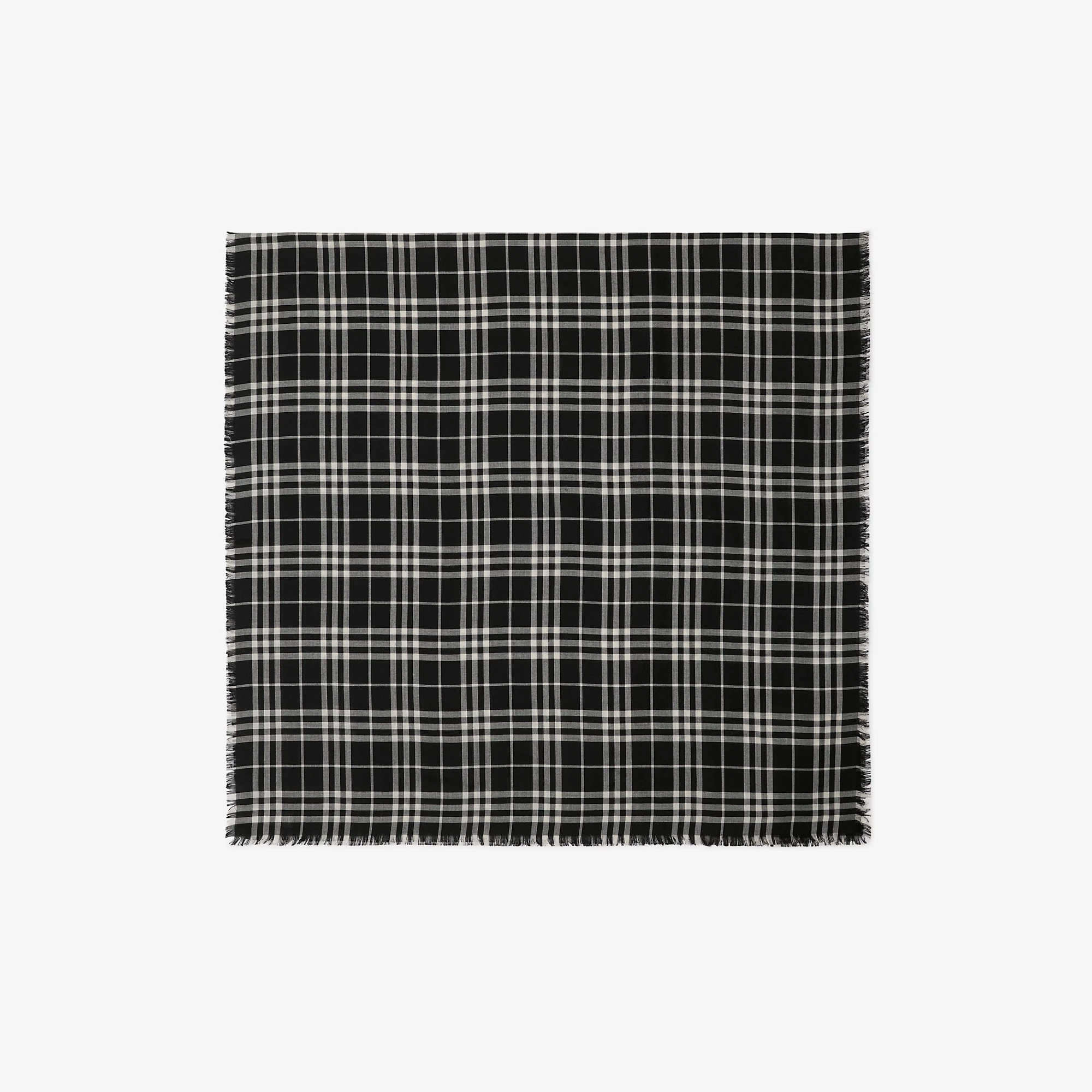 Check Cashmere Silk Scarf