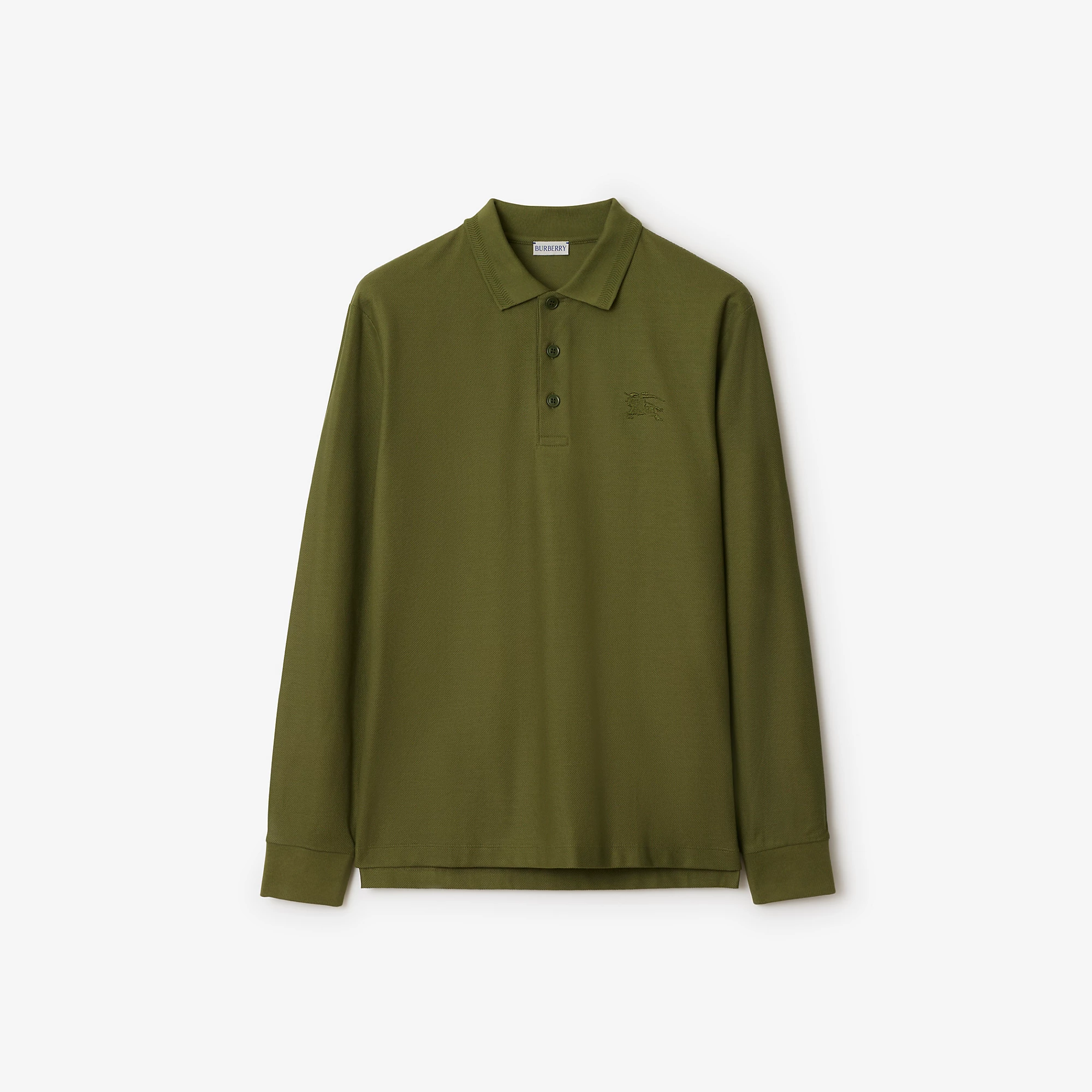Long-sleeve Cotton Polo Shirt