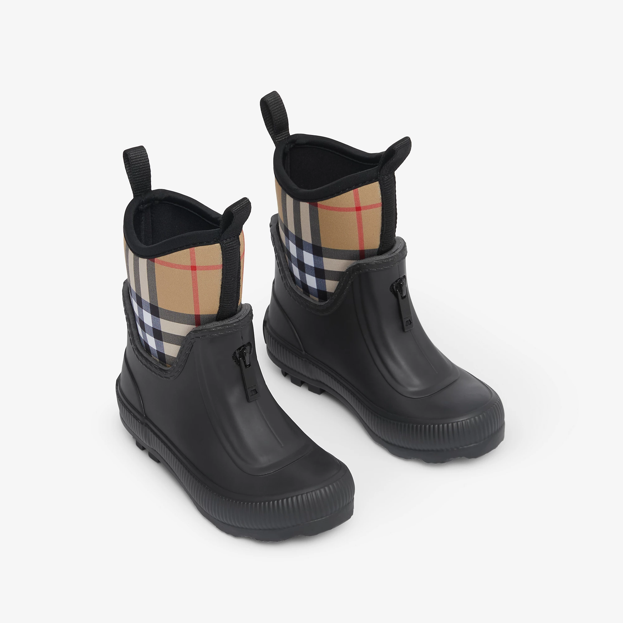 Vintage Check Neoprene and Rubber Rain Boots