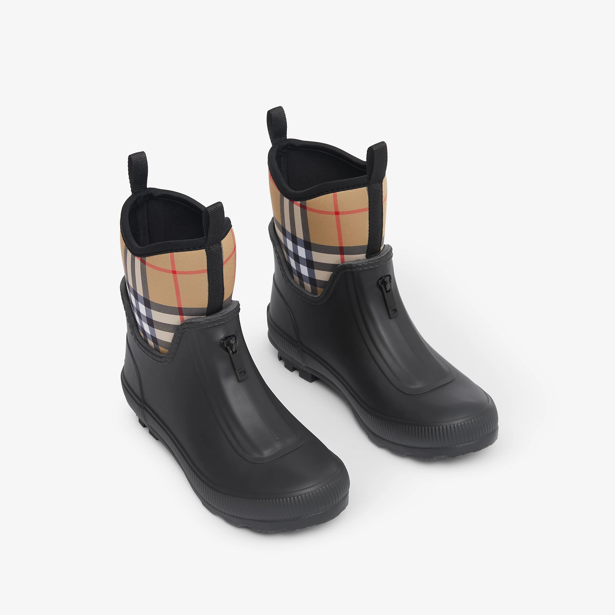 Vintage Check Neoprene and Rubber Rain Boots