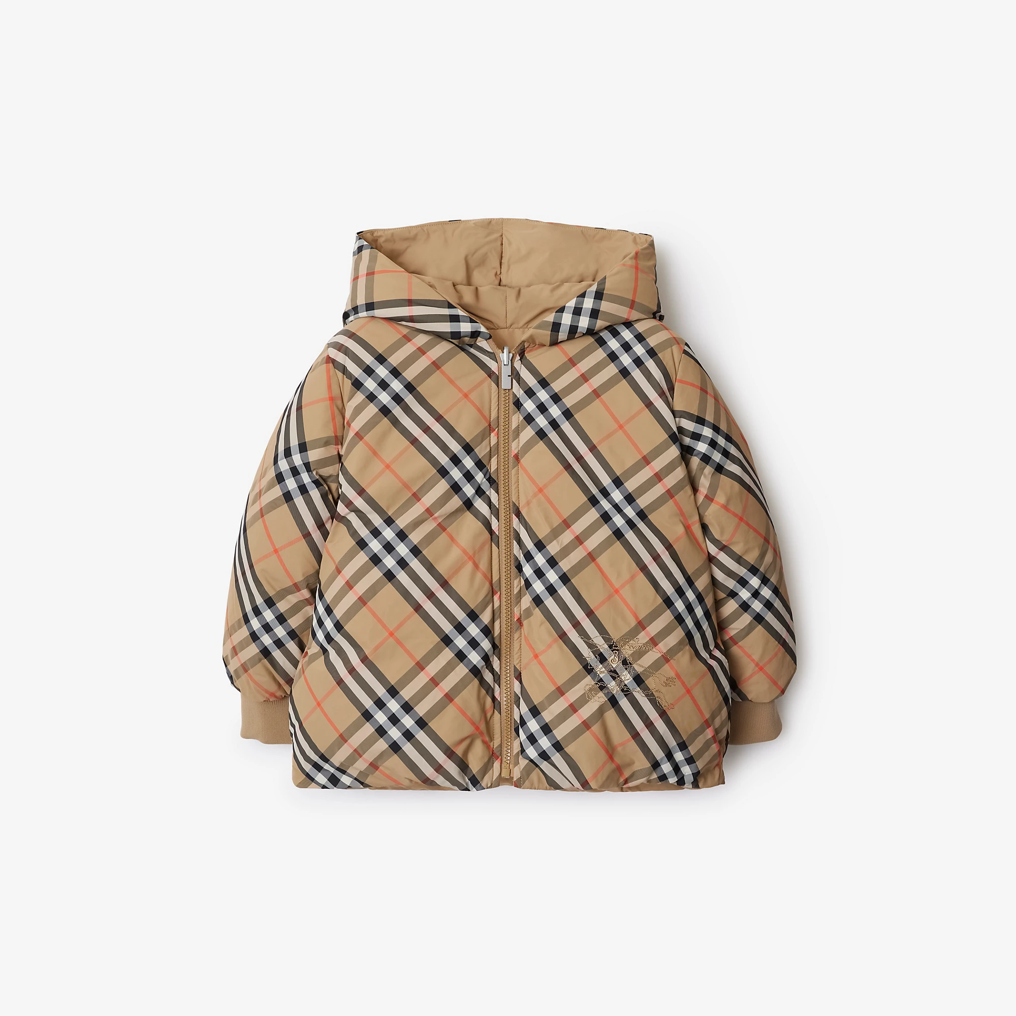 Reversible Check Nylon Puffer Jacket
