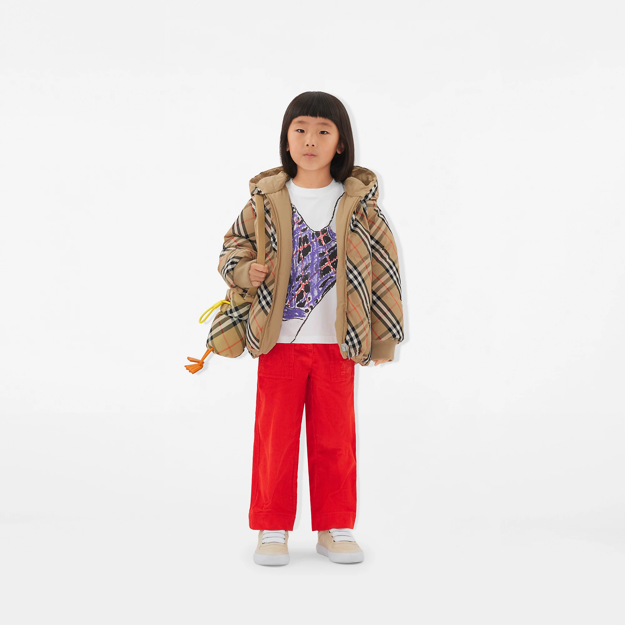Reversible Check Nylon Puffer Jacket