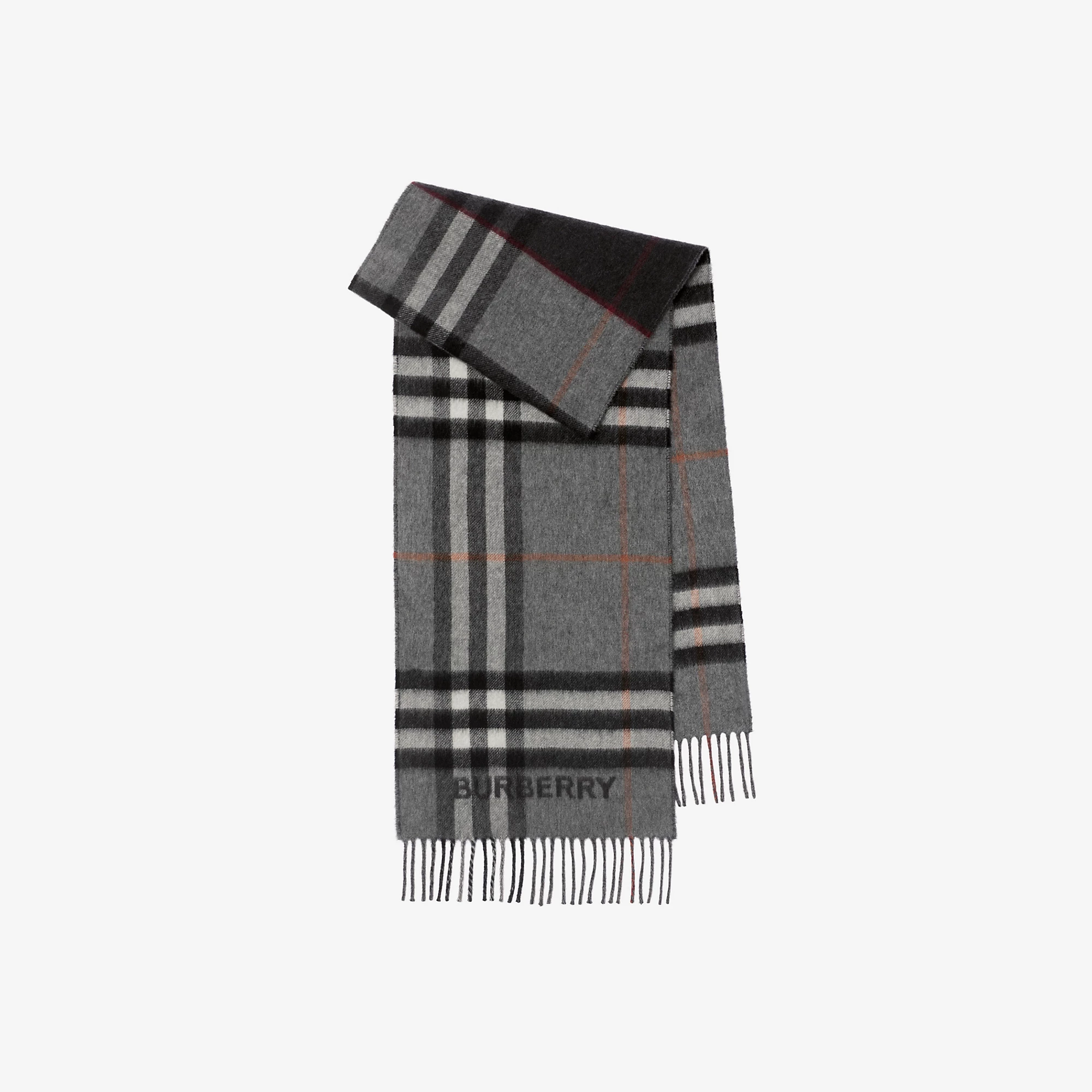 Contrast Check Cashmere Scarf