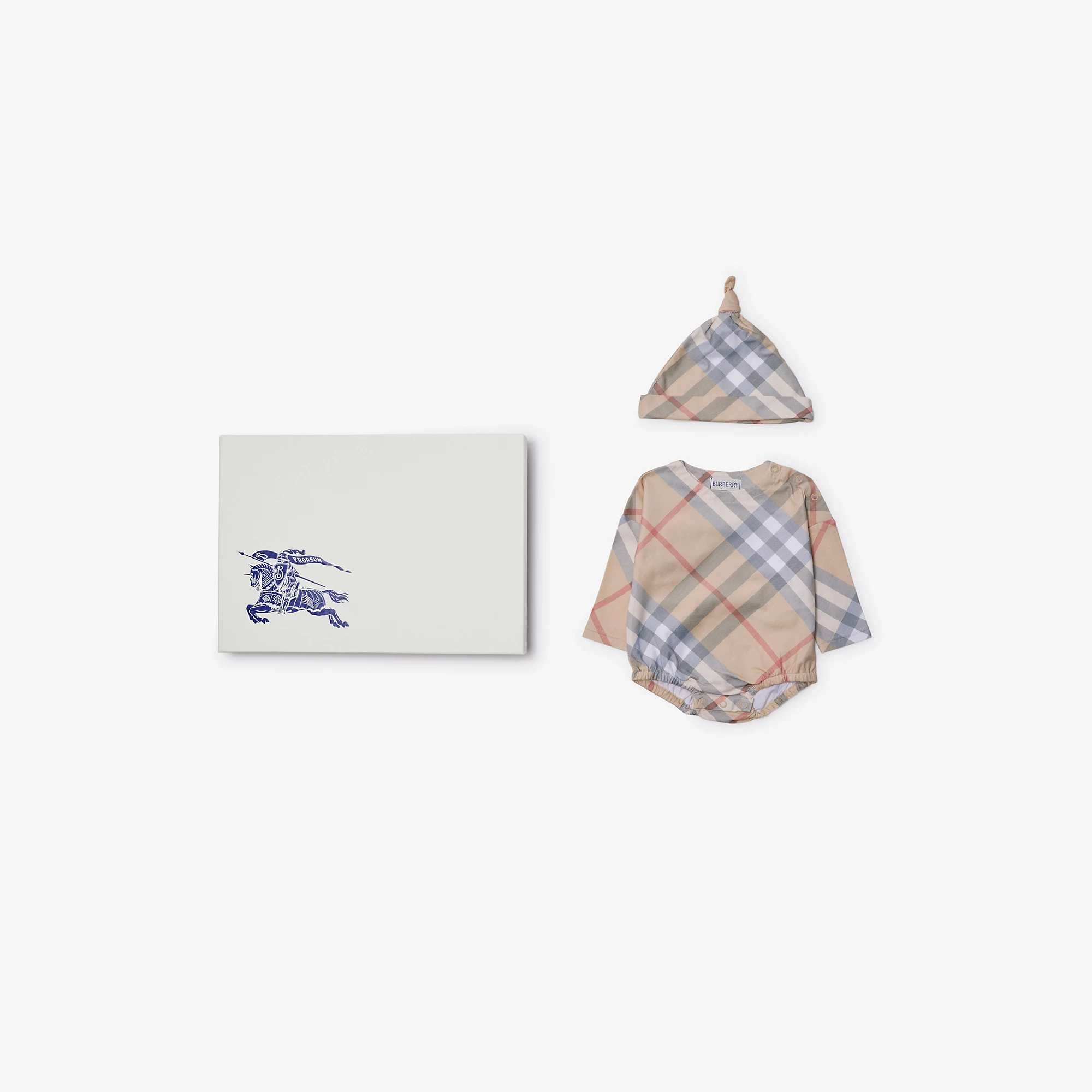Check Cotton Two-piece Baby Gift Set
