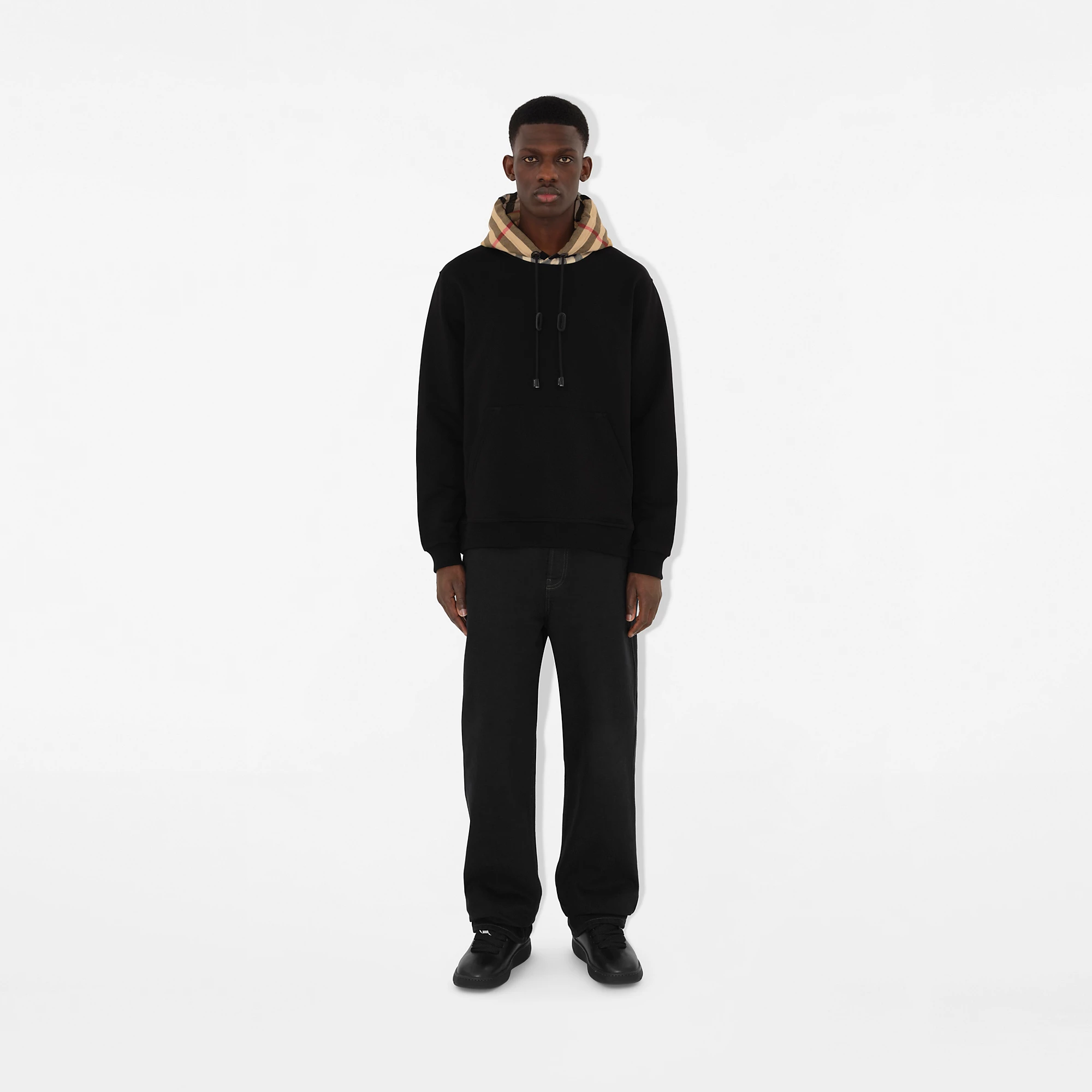 Check Hood Cotton Hoodie