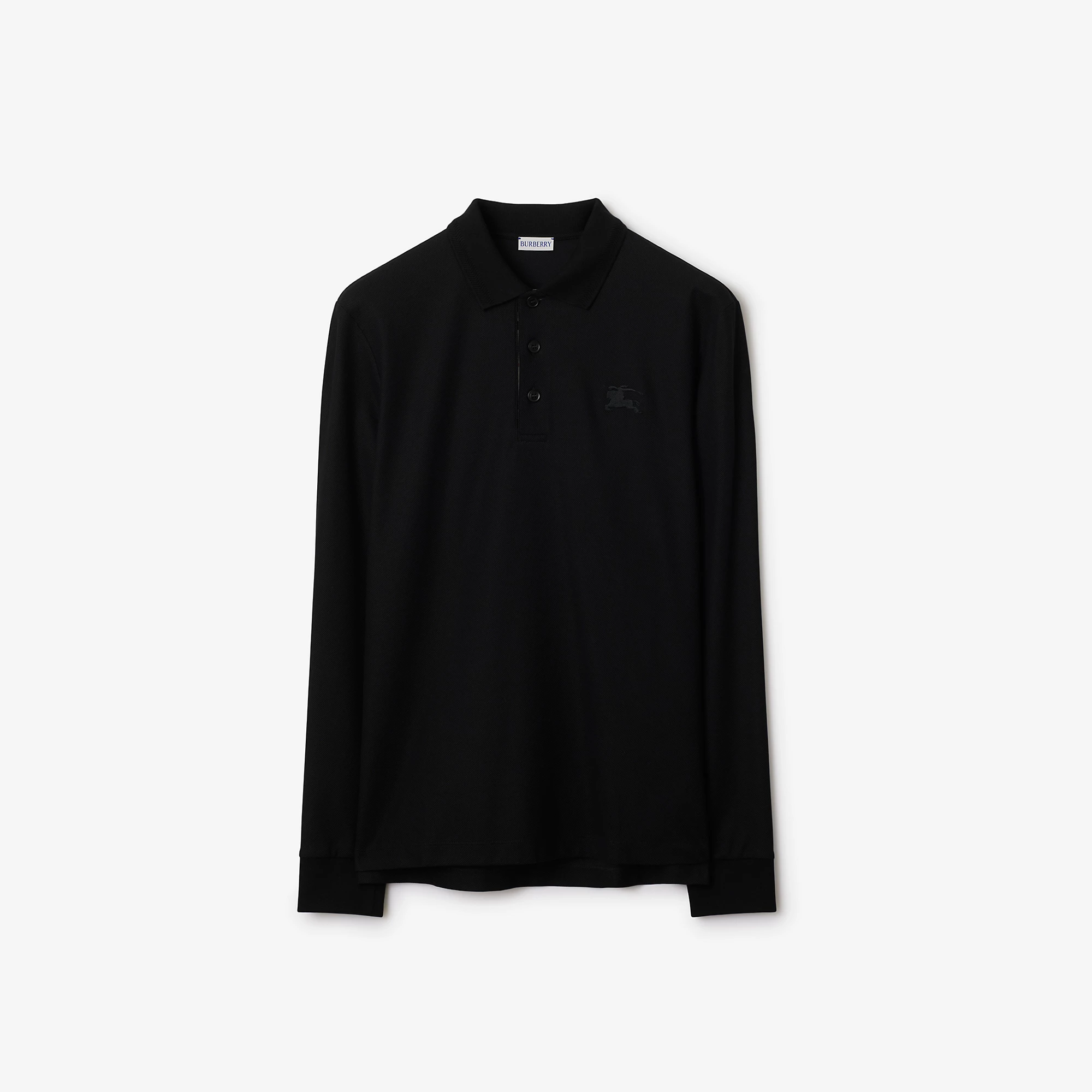 Long-sleeve Cotton Polo Shirt