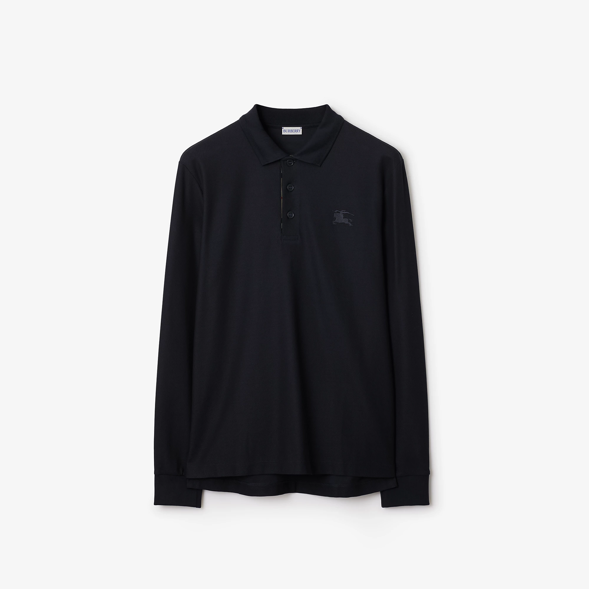Long-sleeve Cotton Polo Shirt