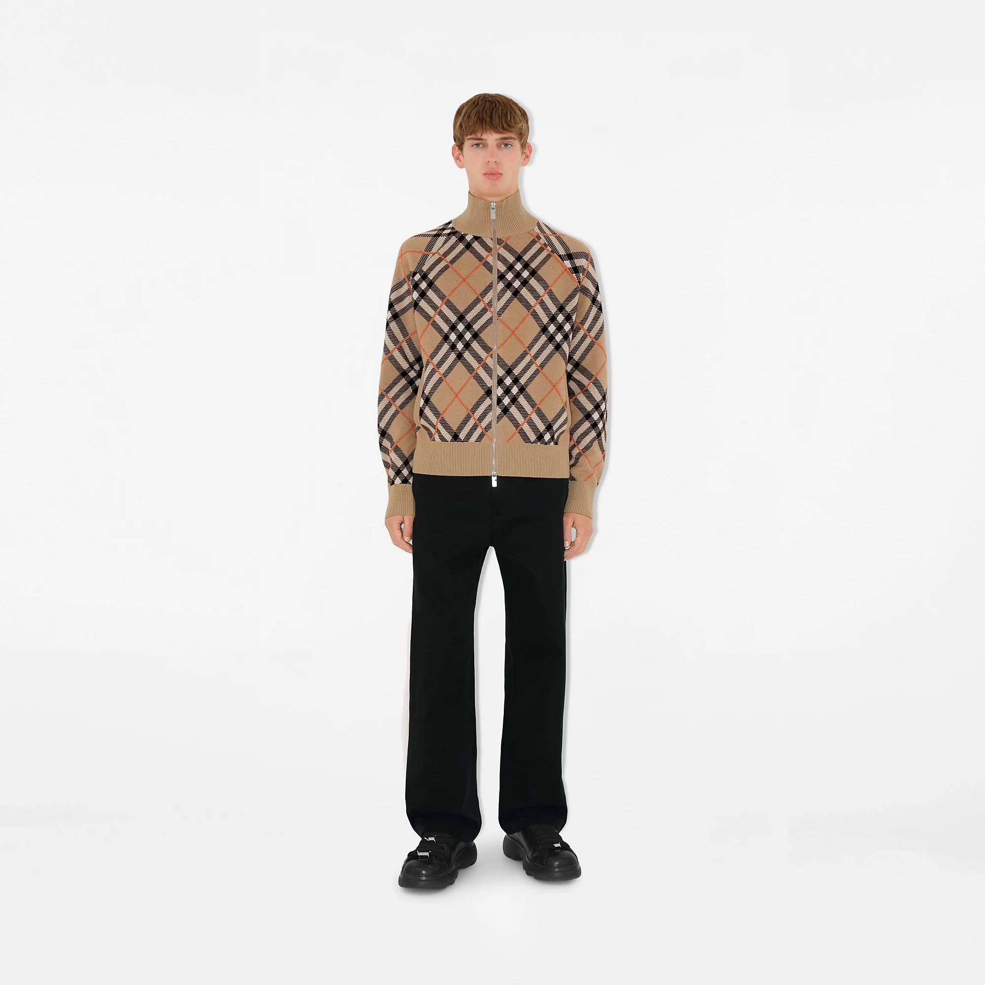 Check Wool Mohair Blend Jacket