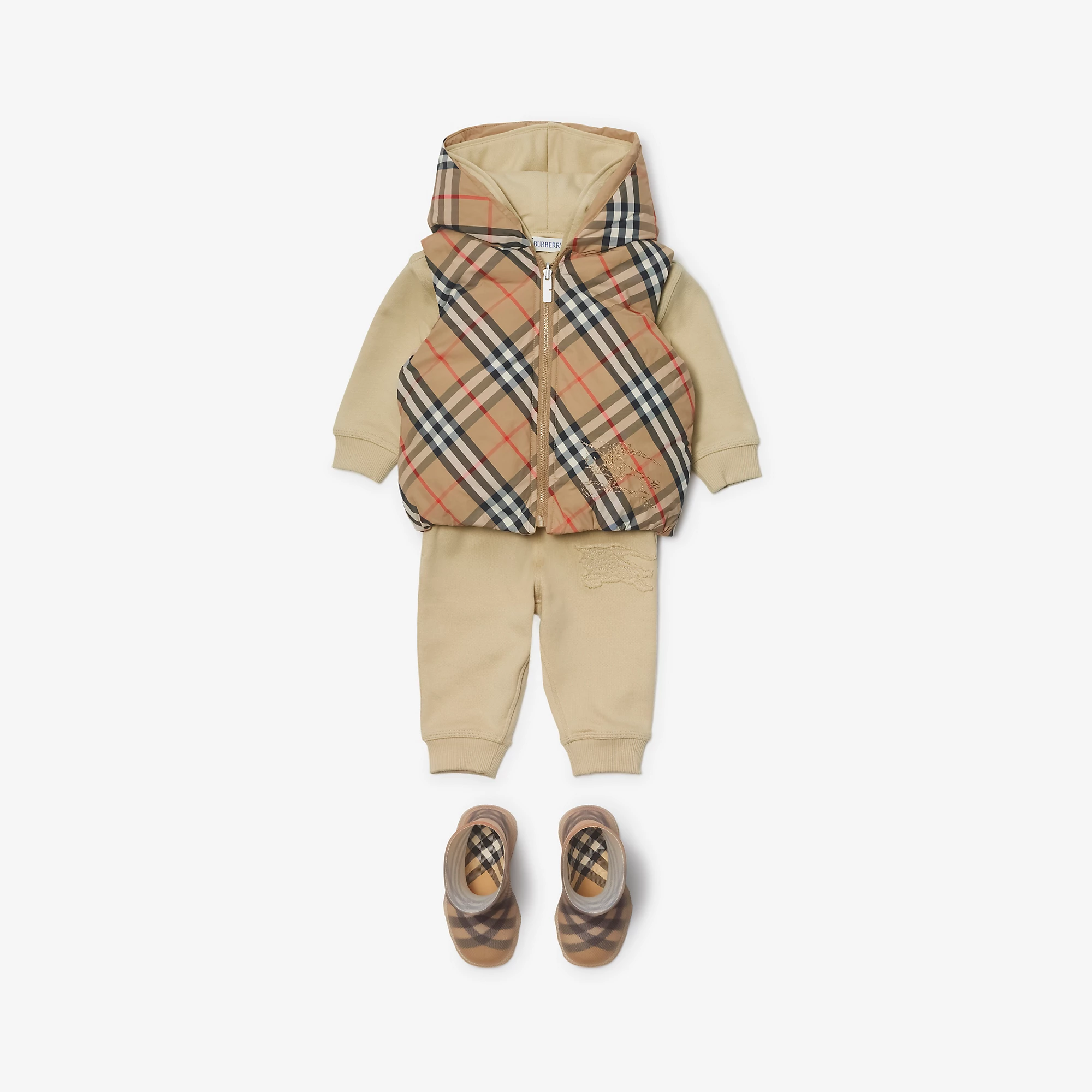 Reversible Check Nylon Padded Gilet