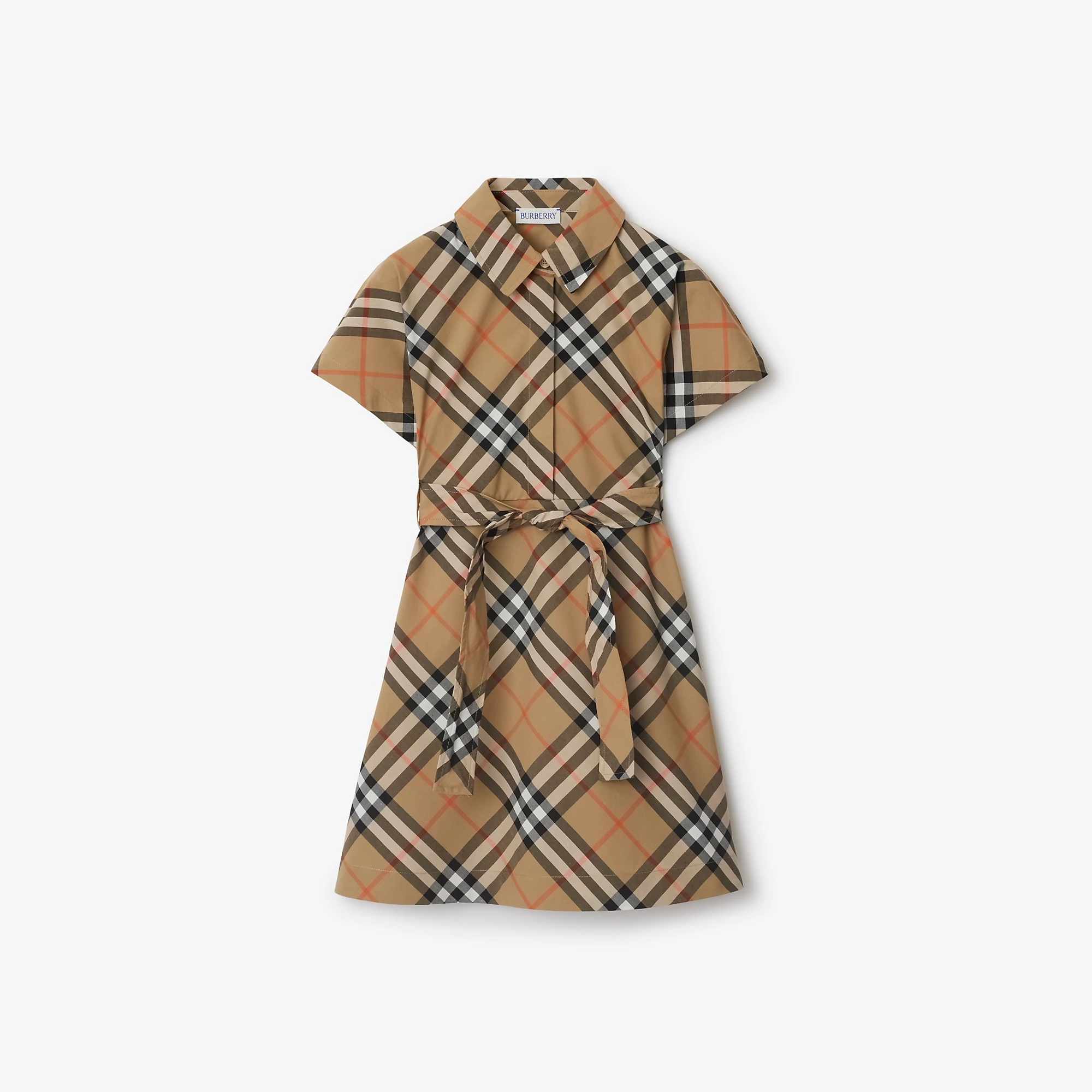 Check Cotton Shirt Dress