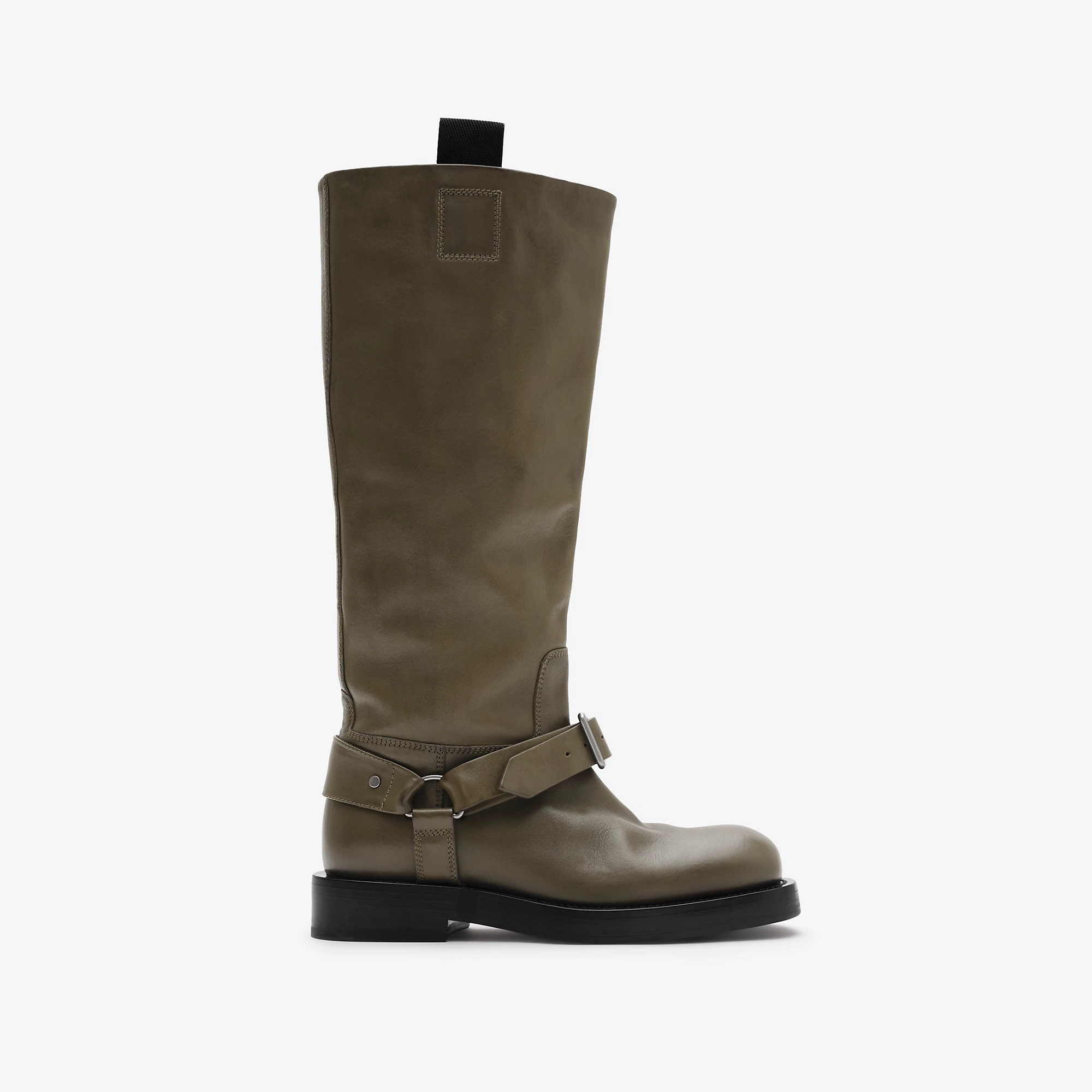 Leather Saddle High Boots